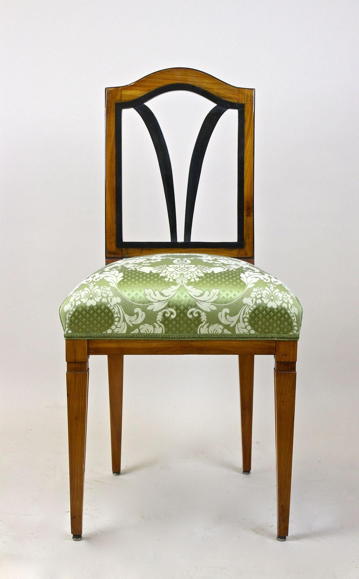 18th Century Cherrywood Side Chair Newly Upholstered, Austria, circa 1790 In Good Condition For Sale In Lichtenberg, AT