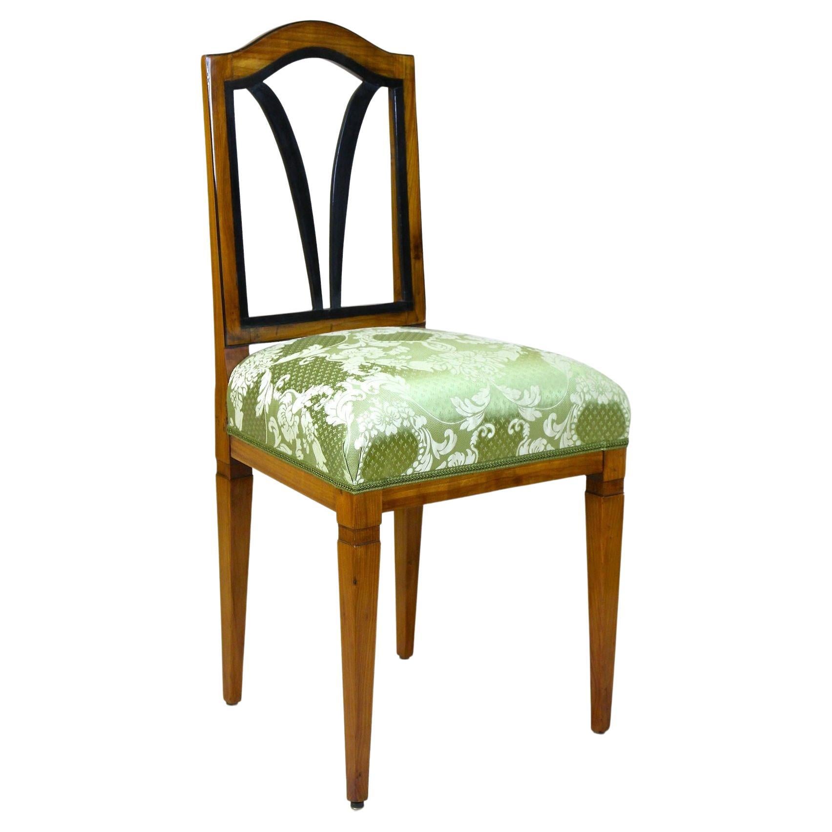 18th Century Cherrywood Side Chair Newly Upholstered, Austria, circa 1790 For Sale