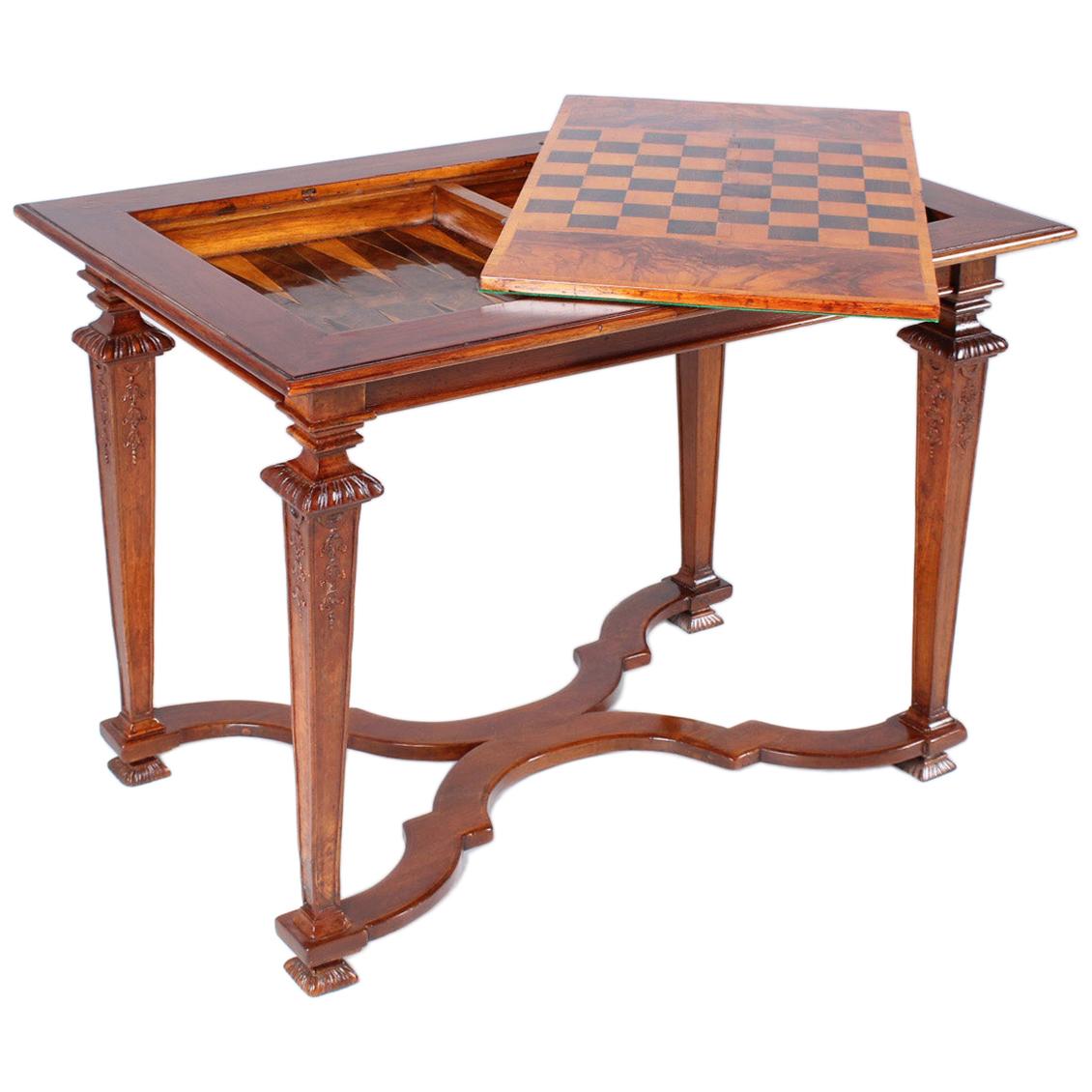 18th Century Chess and Backgammon Gametable, Walnut, Louis XVI circa 1780