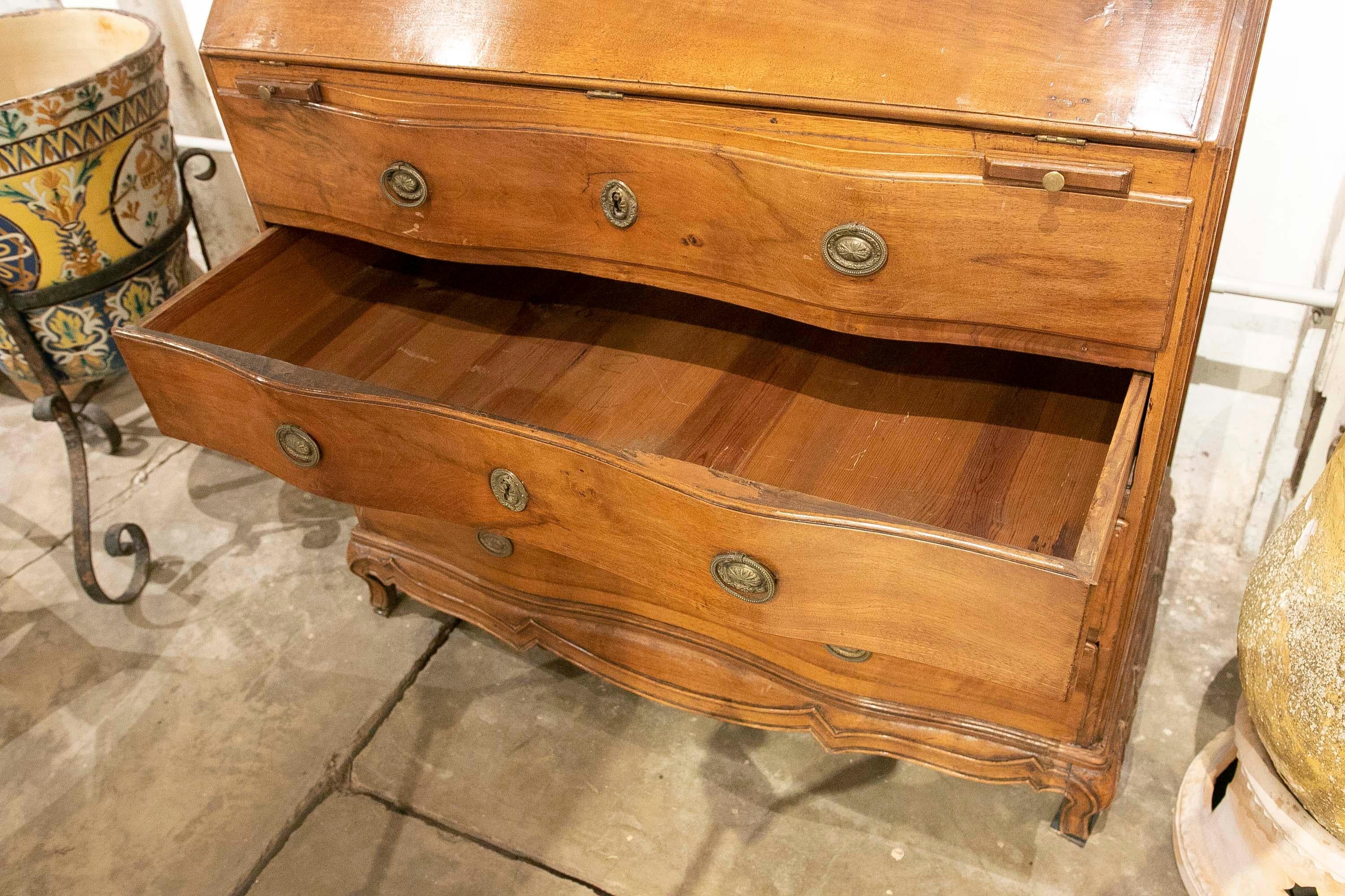18th Century Chest of Drawers with Folding Top and Secretaire with Drawers For Sale 8