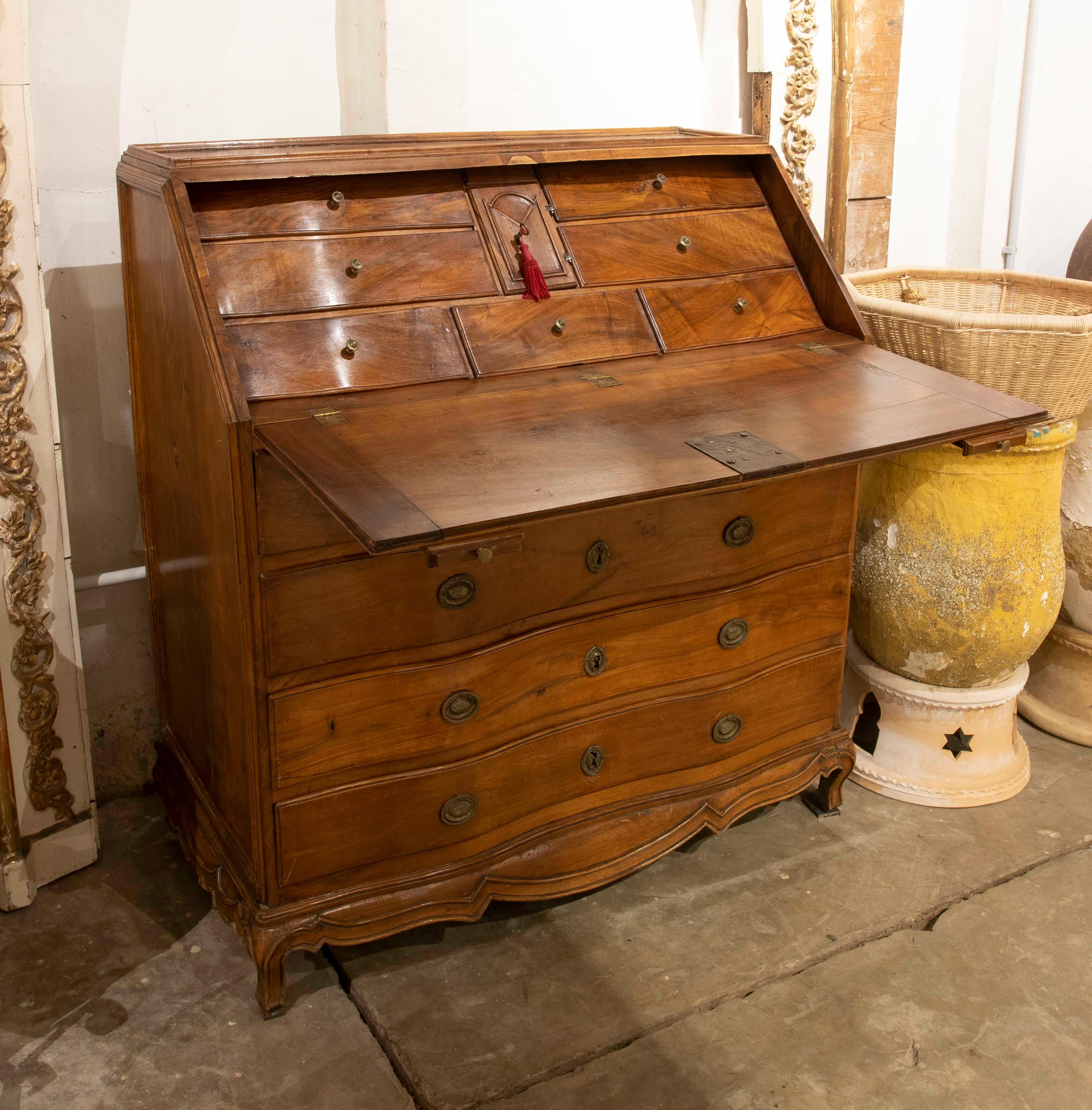 Spanish 18th Century Chest of Drawers with Folding Top and Secretaire with Drawers For Sale
