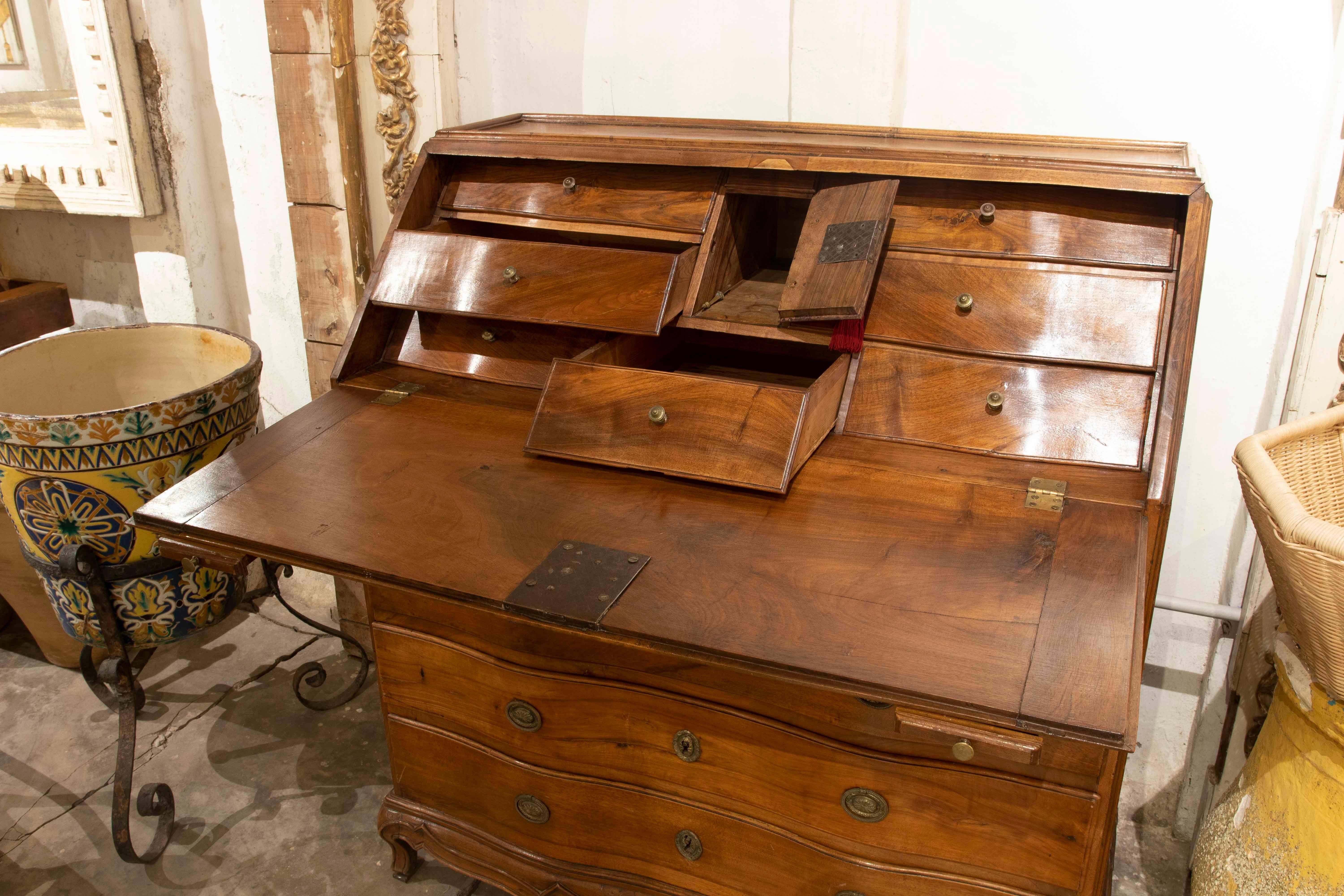18th Century and Earlier 18th Century Chest of Drawers with Folding Top and Secretaire with Drawers For Sale