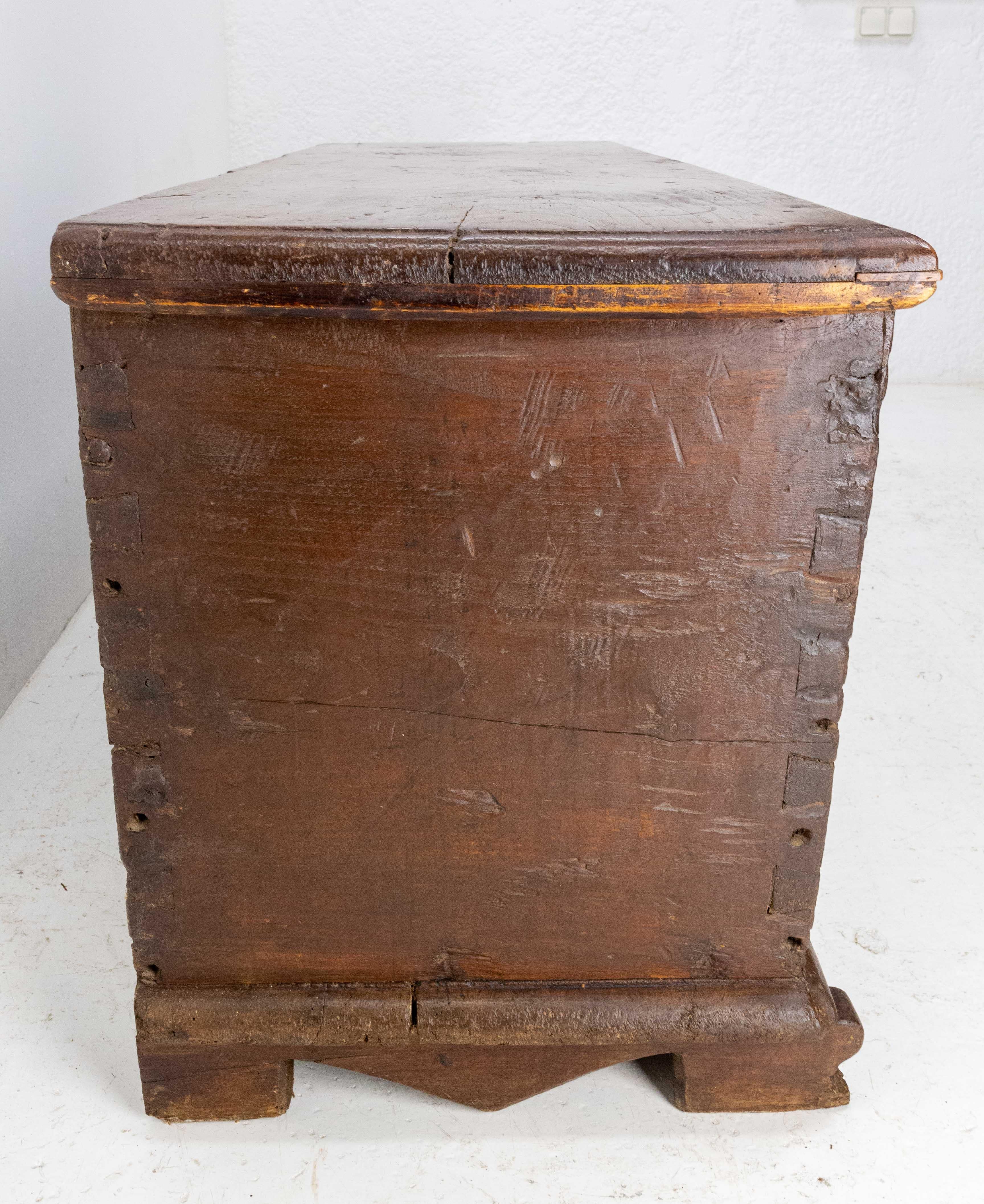 18th Century Chest or Coffer Carved Oak, End of Bed French Provincial For Sale 1