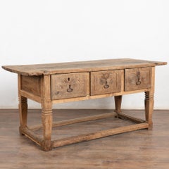 18th Century Chestnut Console Table with Three Drawers, Portugal