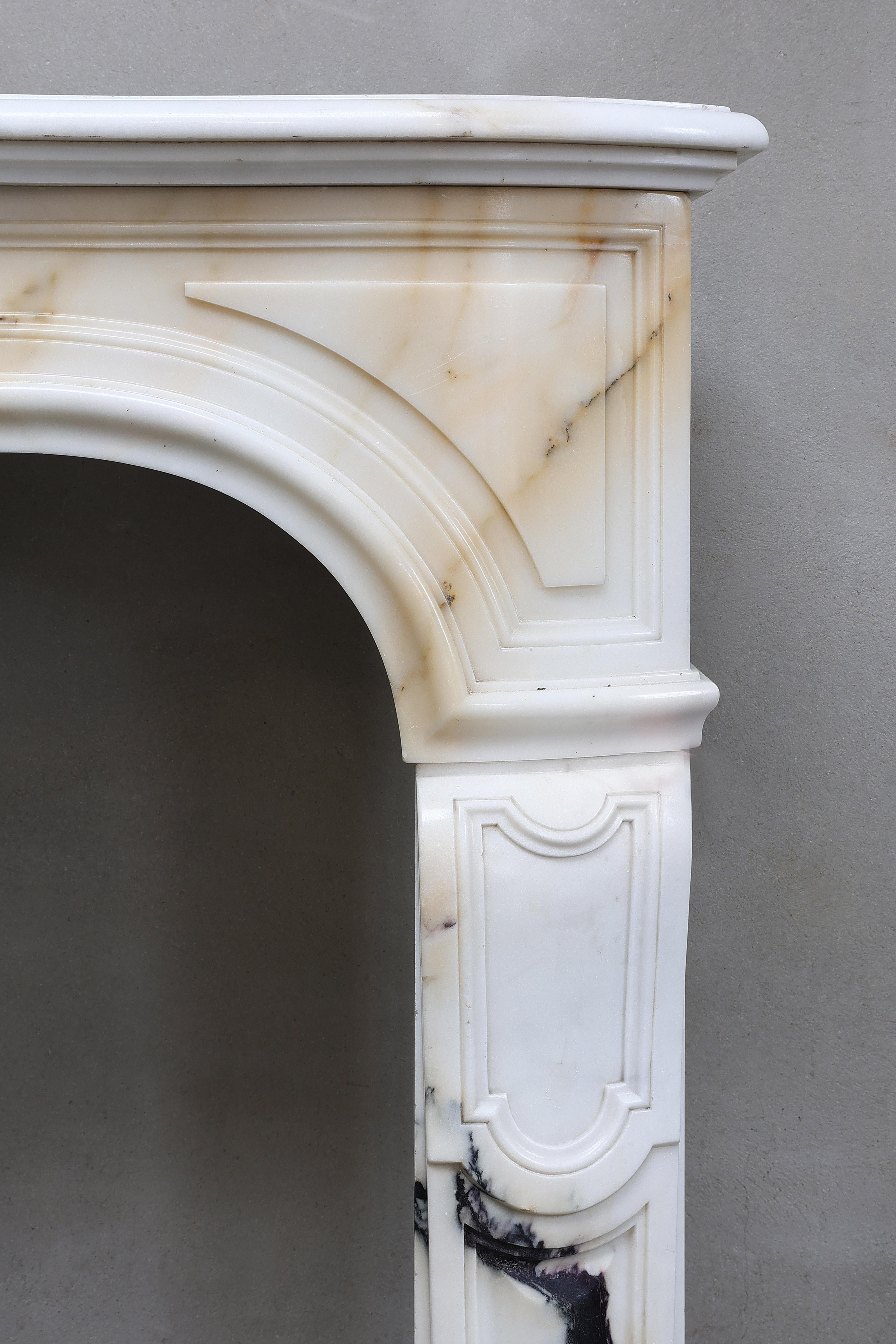 18th Century Chimney in Style of Louis XV of Paonazzo Marble 2