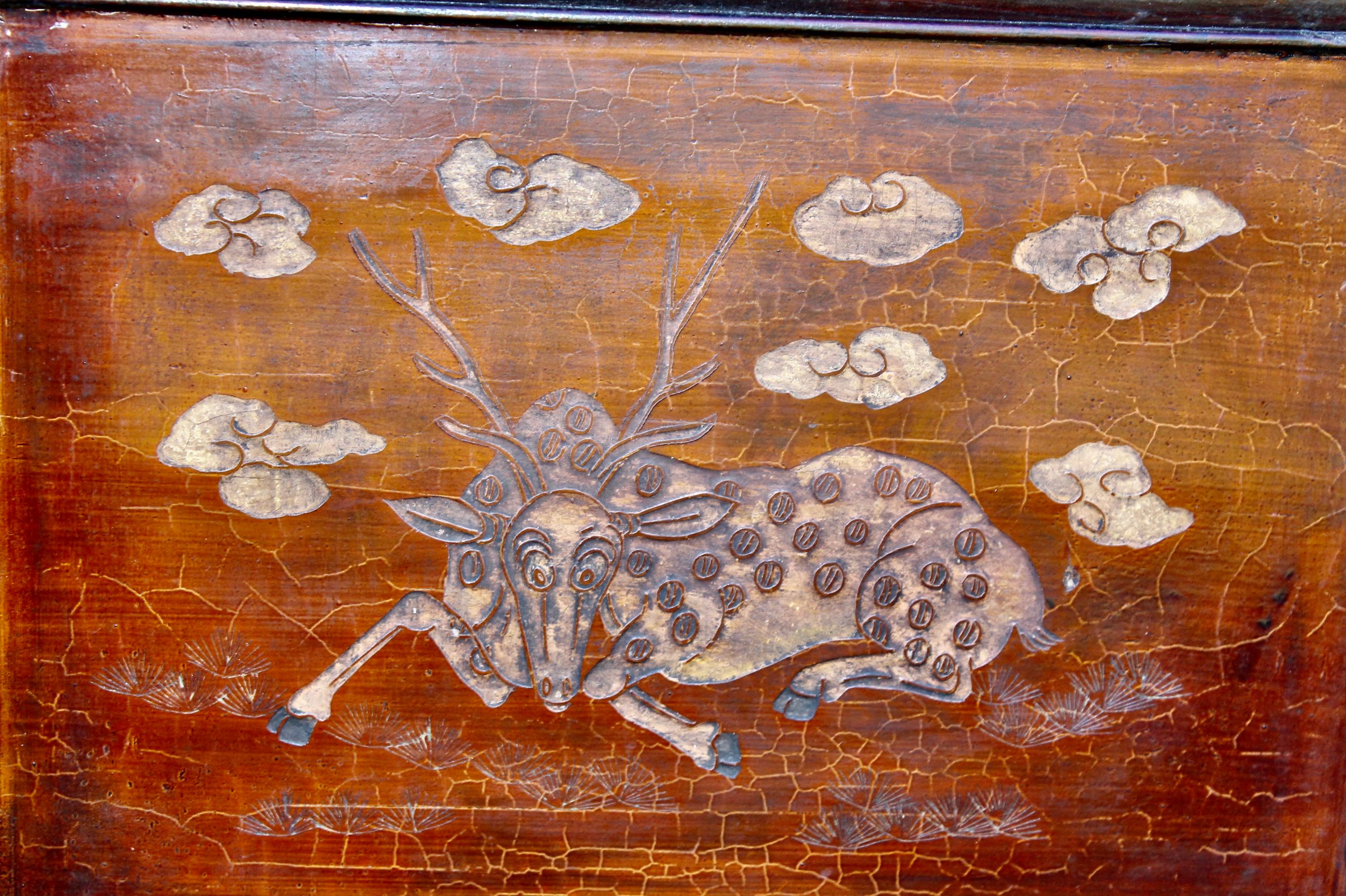 Chinesische 4 Tafeln-Coromandel-Landschaft und figürlicher Raumteiler aus dem 18. Jahrhundert im Angebot 6