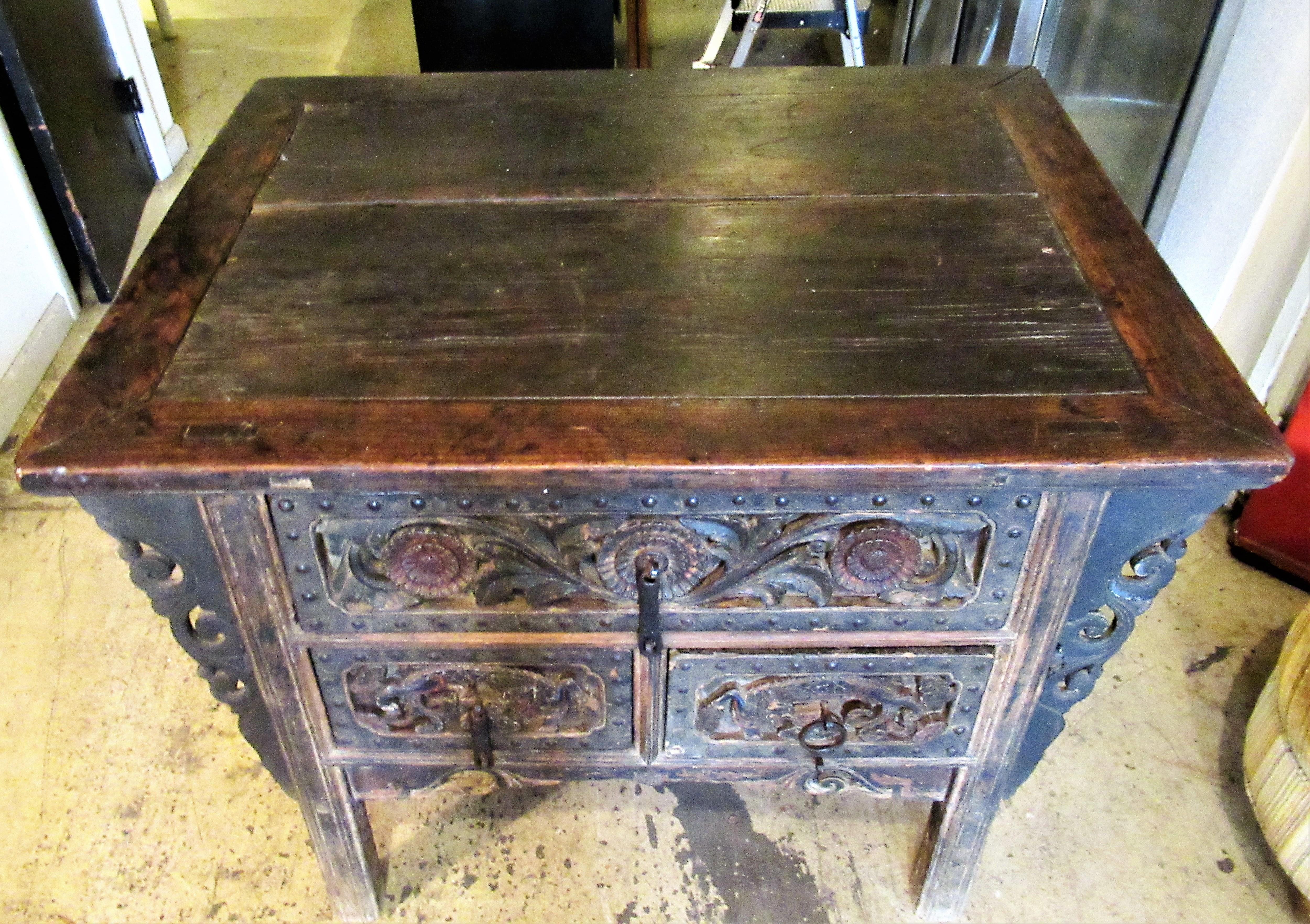 Antique 18th Century Chinese Altar Coffer Cabinet 7