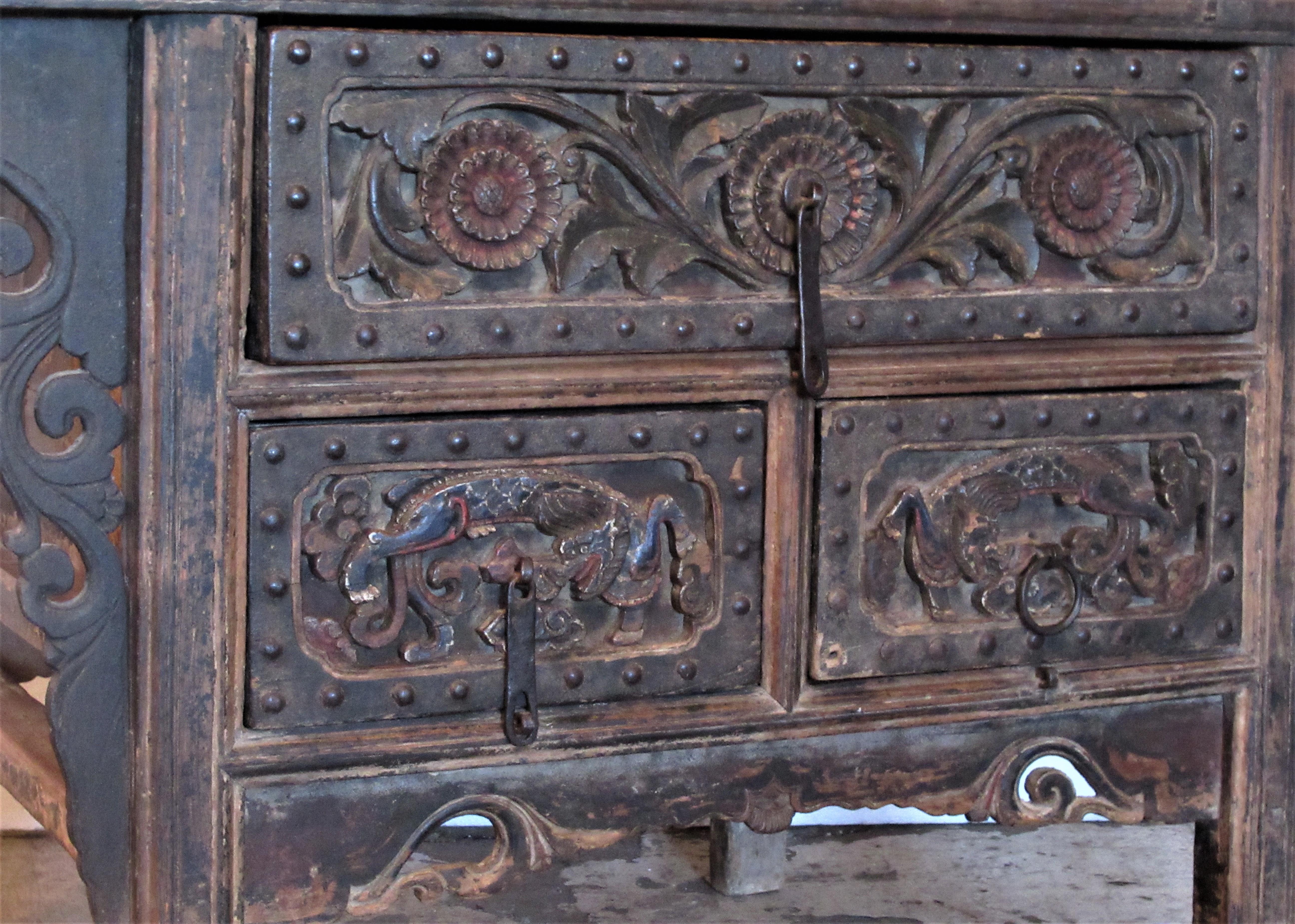 Antique 18th Century Chinese Altar Coffer Cabinet 14
