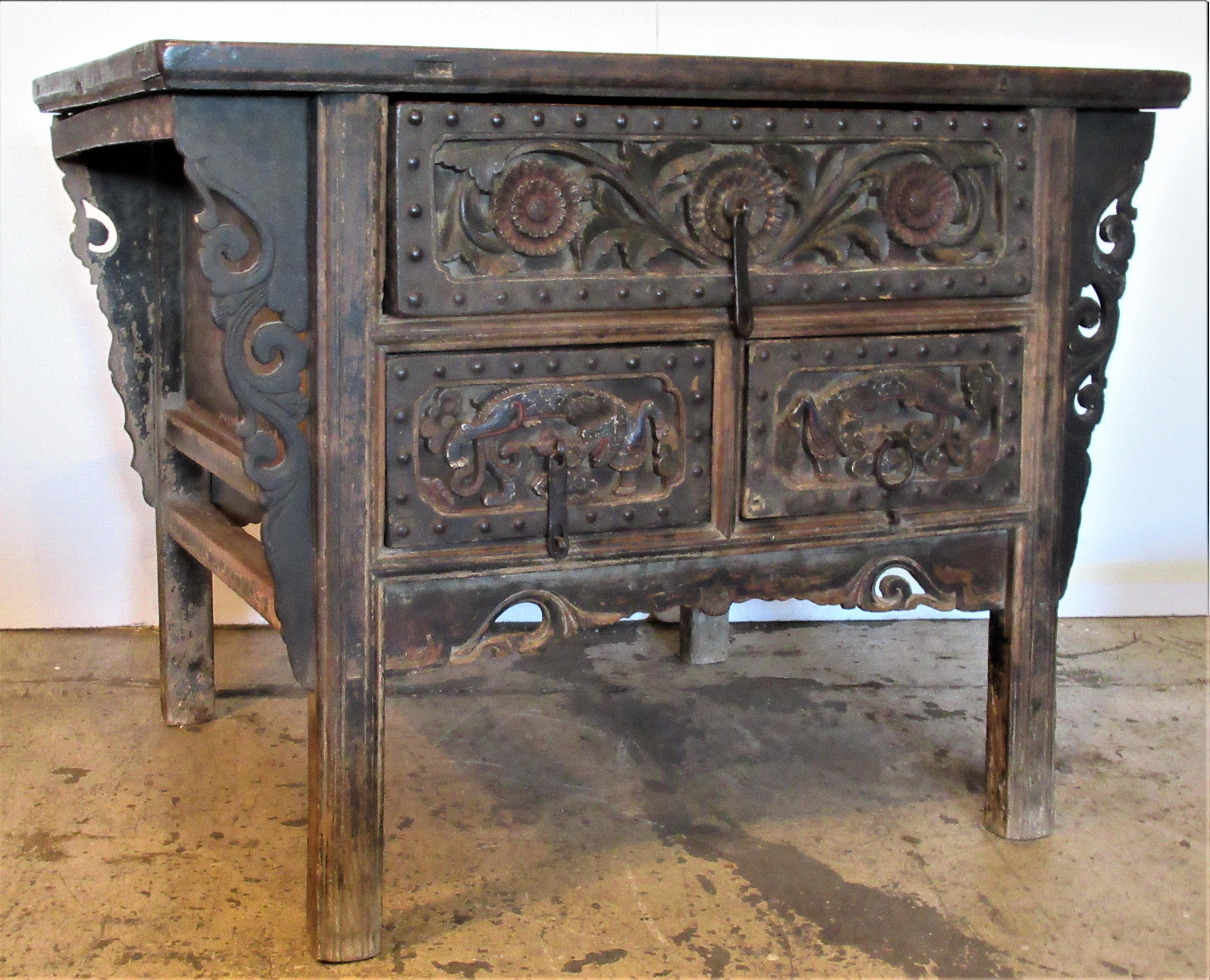 Antique 18th Century Chinese Altar Coffer Cabinet 15