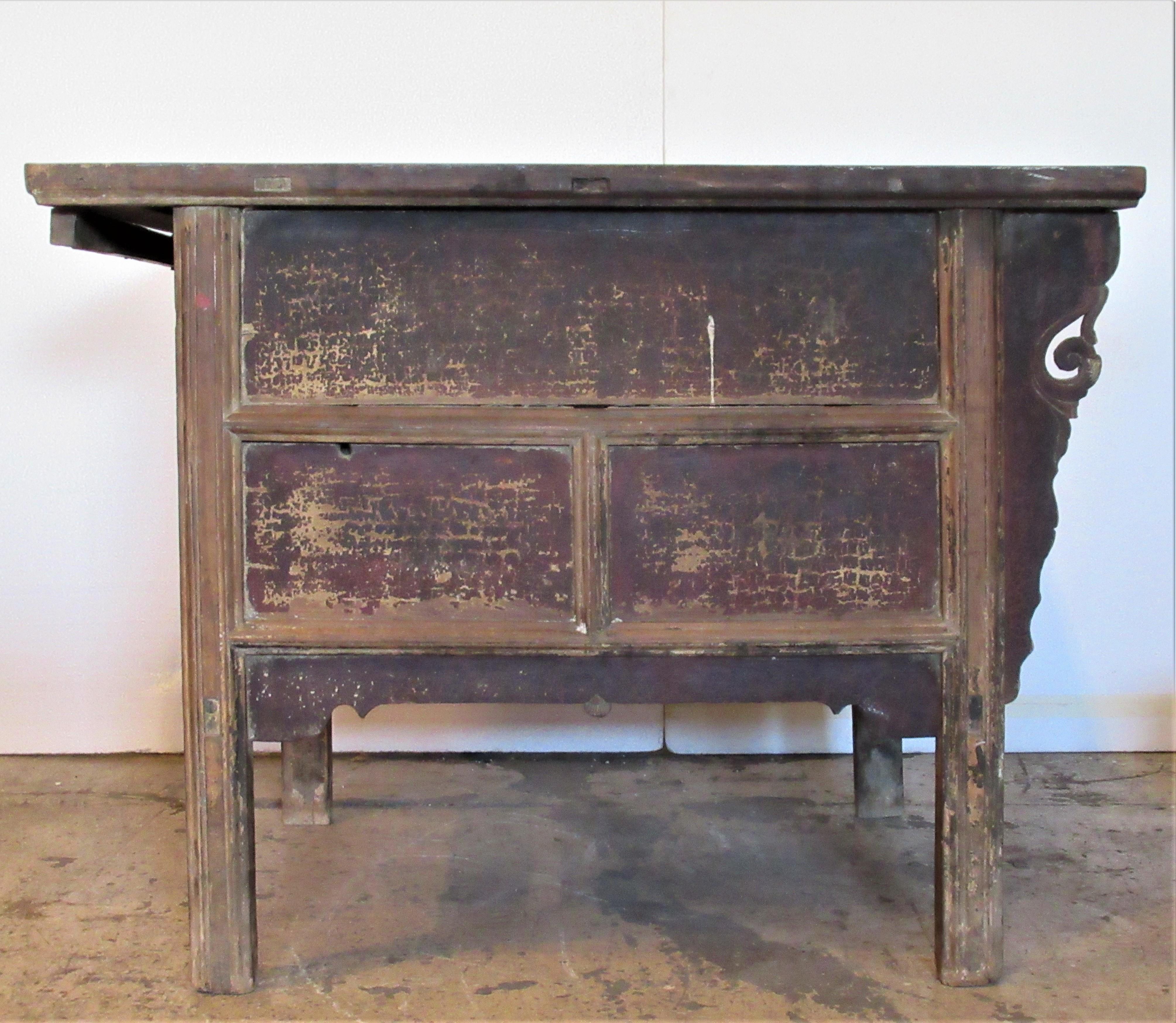 Antique 18th Century Chinese Altar Coffer Cabinet 3