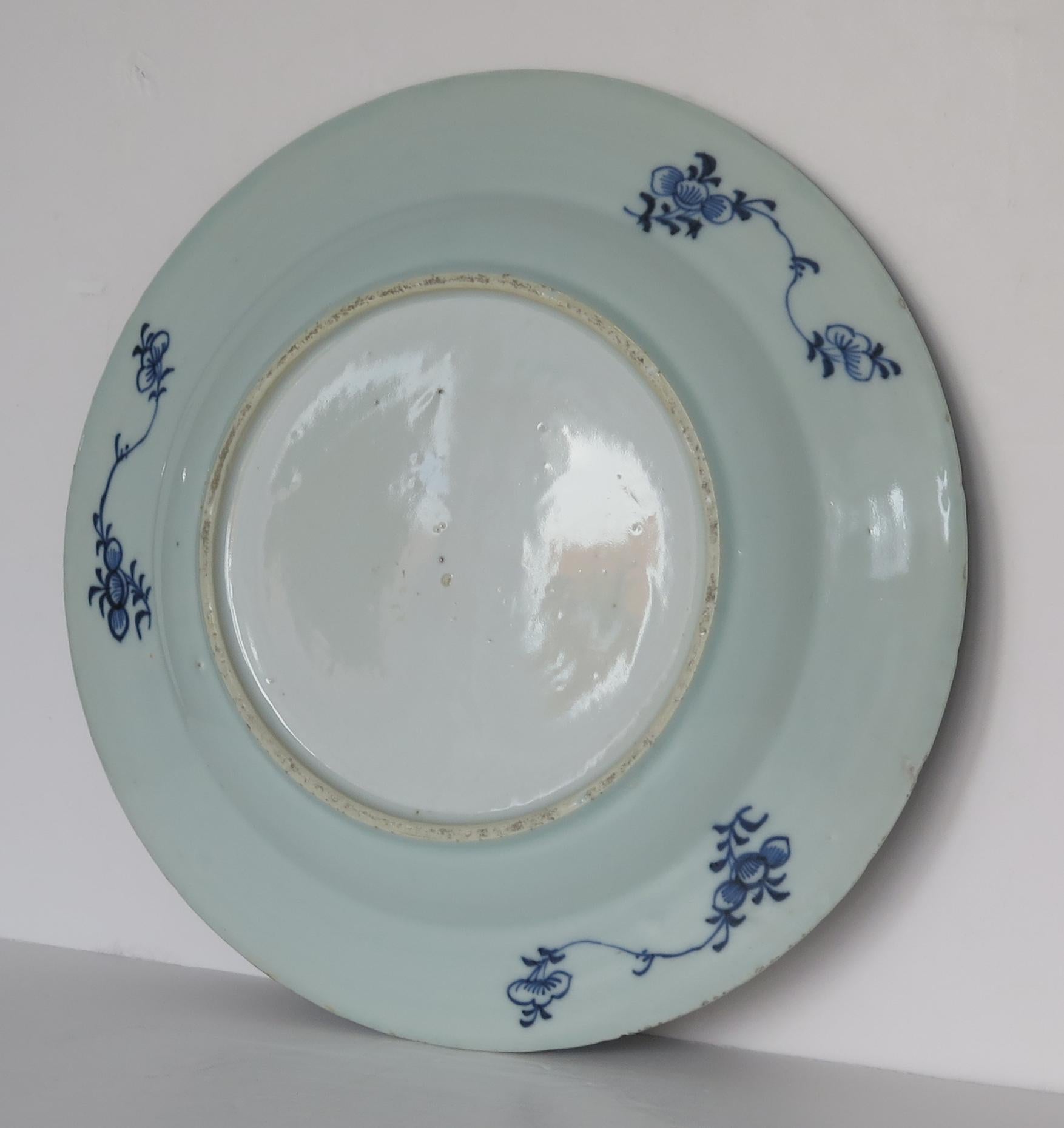 18th Century Chinese Blue and White Large Plate, Qing Qianlong circa 1750 For Sale 5