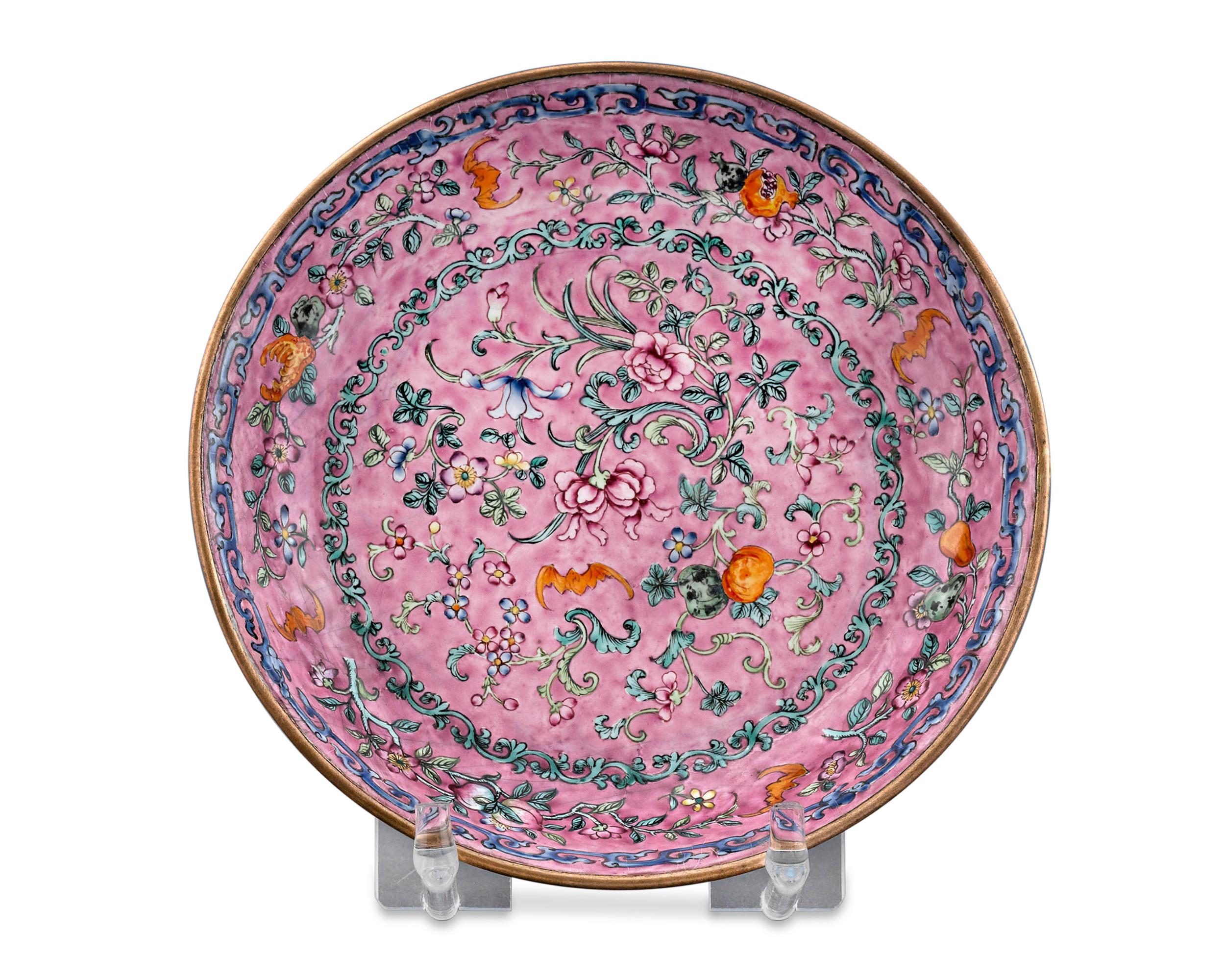 Other 18th Century Chinese Canton Enamel Plate For Sale