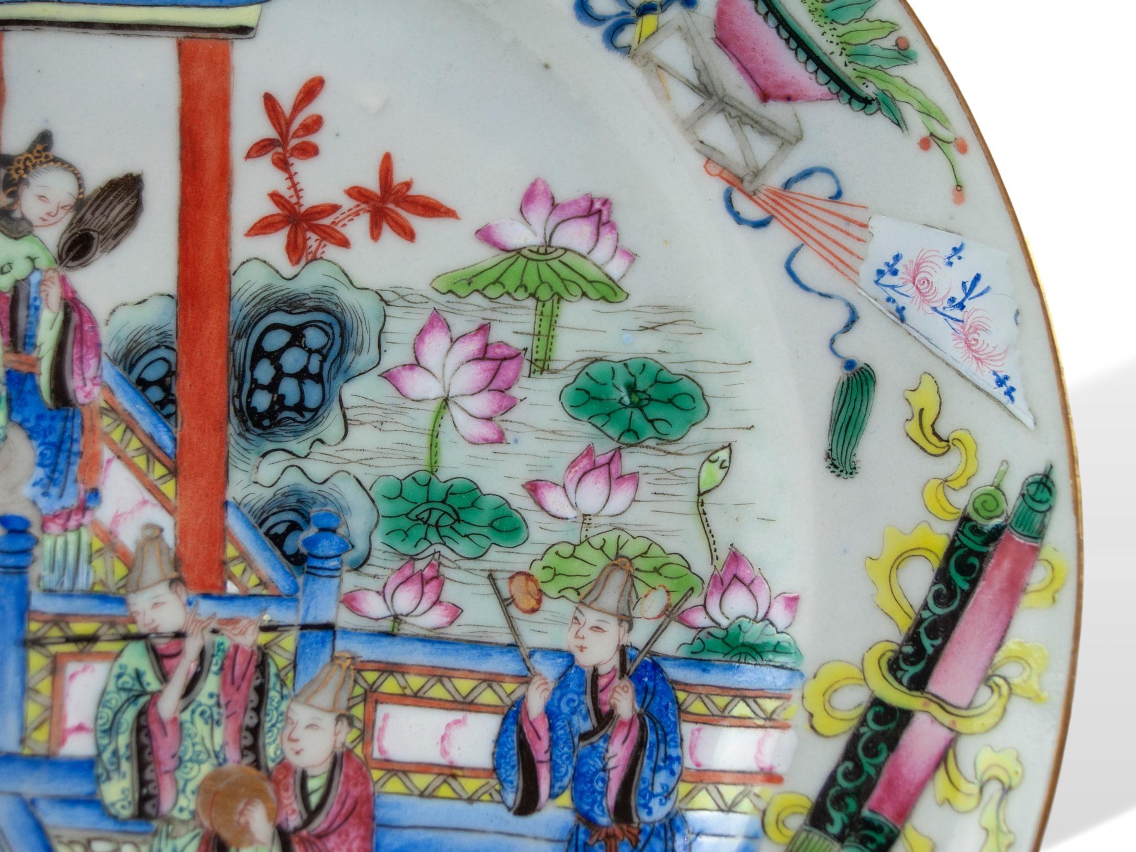 Chinese Export Canton Famille Rose Plate, ca. 1840