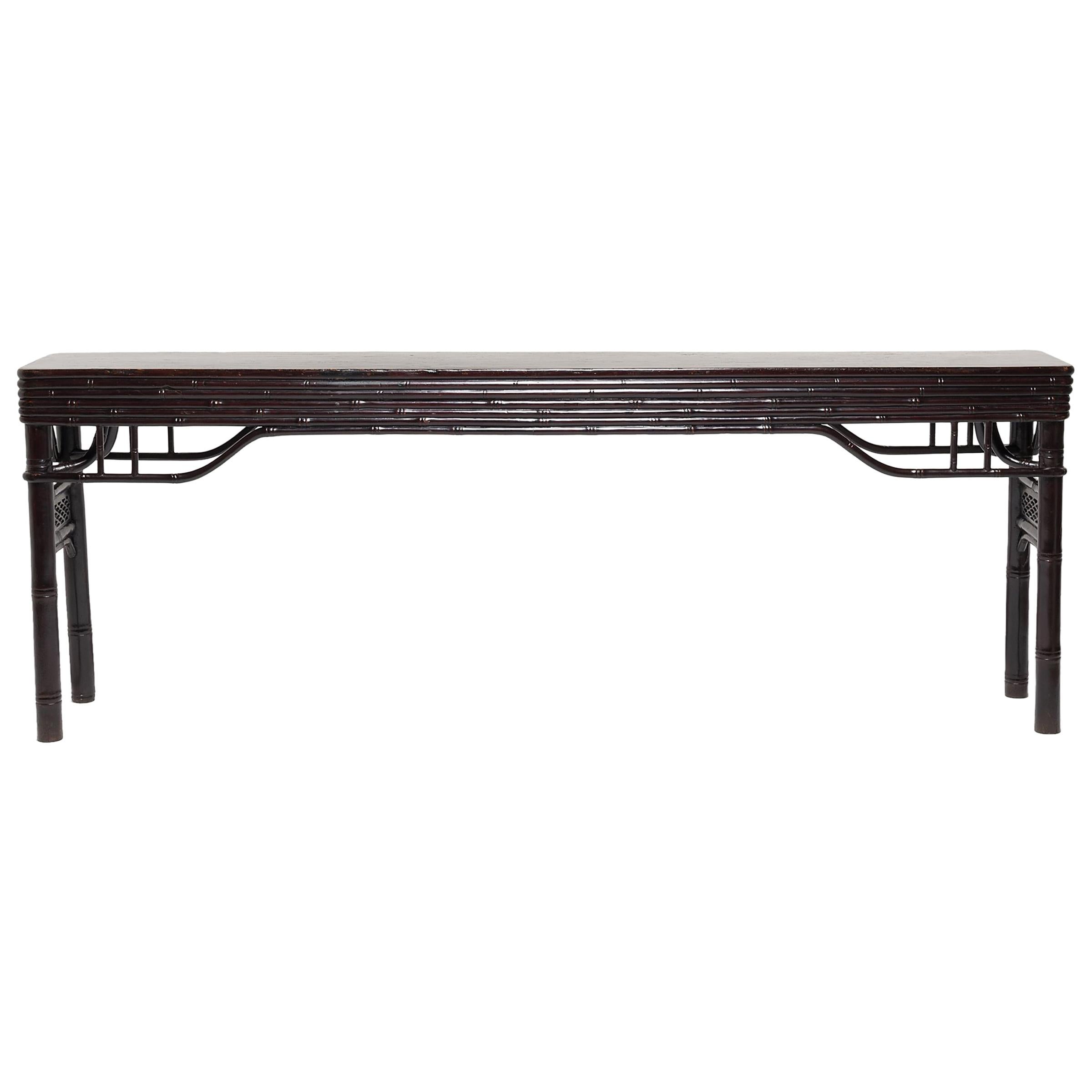 18th Century Chinese Carved Bamboo Console Table