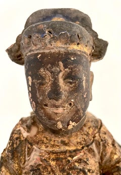 18th Century Chinese Carved Wooden Alter God