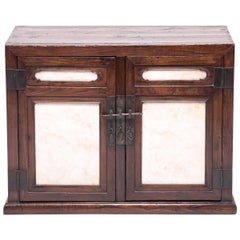 18th Century Chinese Chest with Marble Paneled Doors