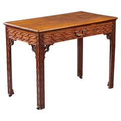 18th Century Chinese Chippendale English Carved Mahogany Mechanical Writing Desk