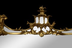 18th Century Chinese Chippendale Gilt Wood Wall Mirror