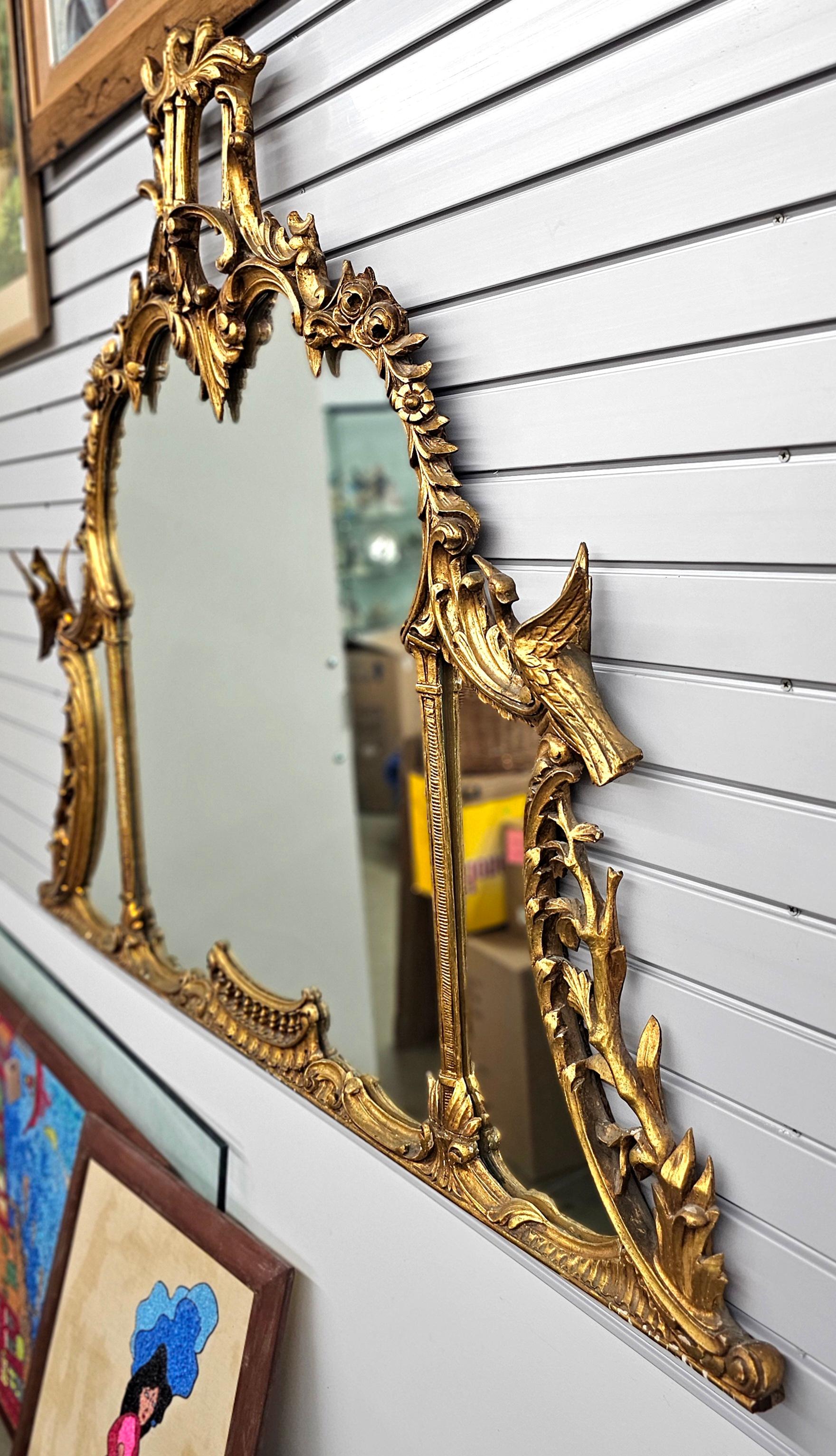 18th Century Chinese Chippendale Giltwood Over Mantel / Fireplace Mirror in vendita 1