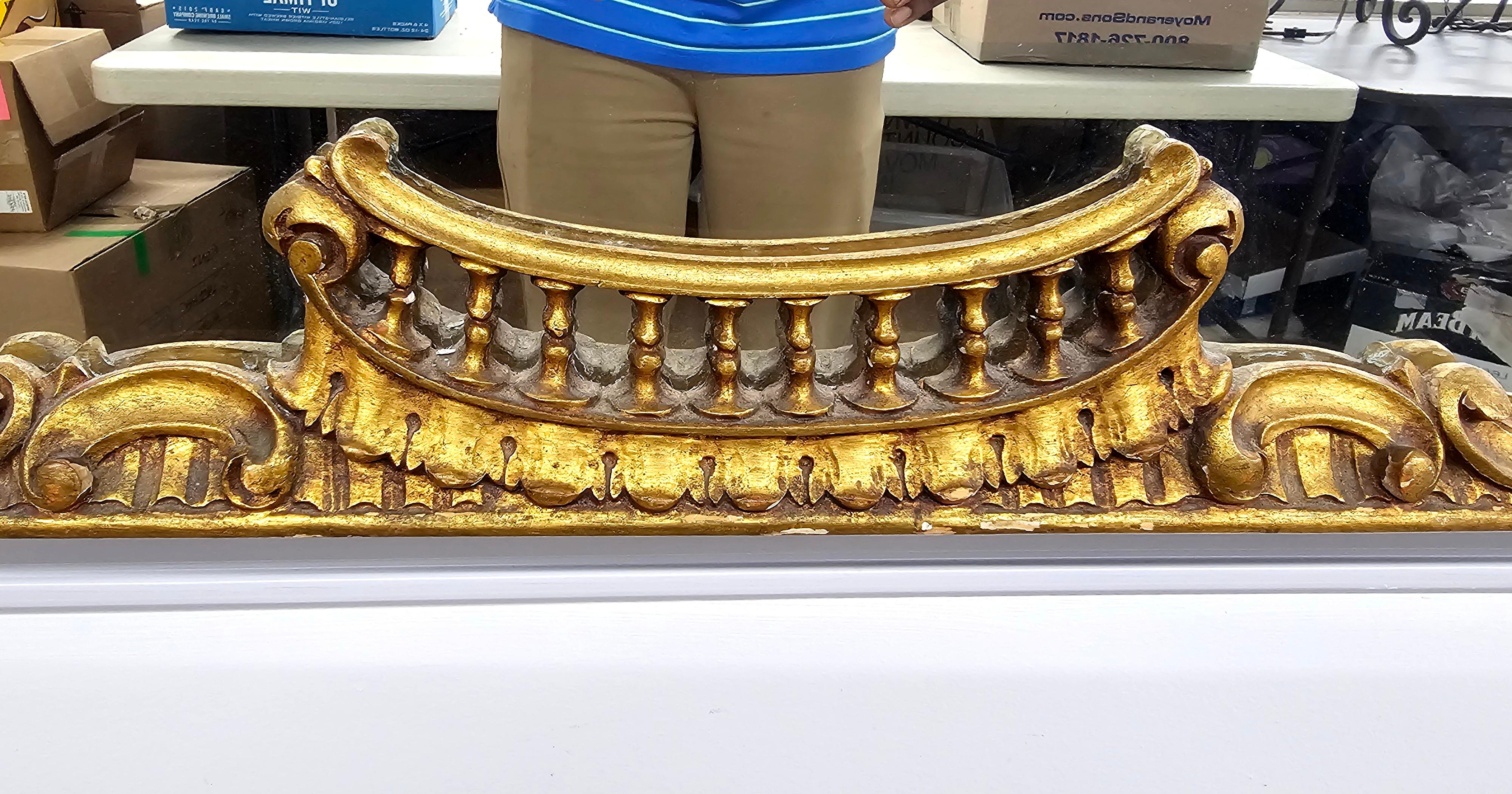 18th Century Chinese Chippendale Giltwood Over Mantel / Fireplace Mirror in vendita 2