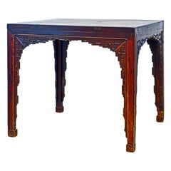 18th Century Chinese Eight Immortals Table with Carved Apron and Legs