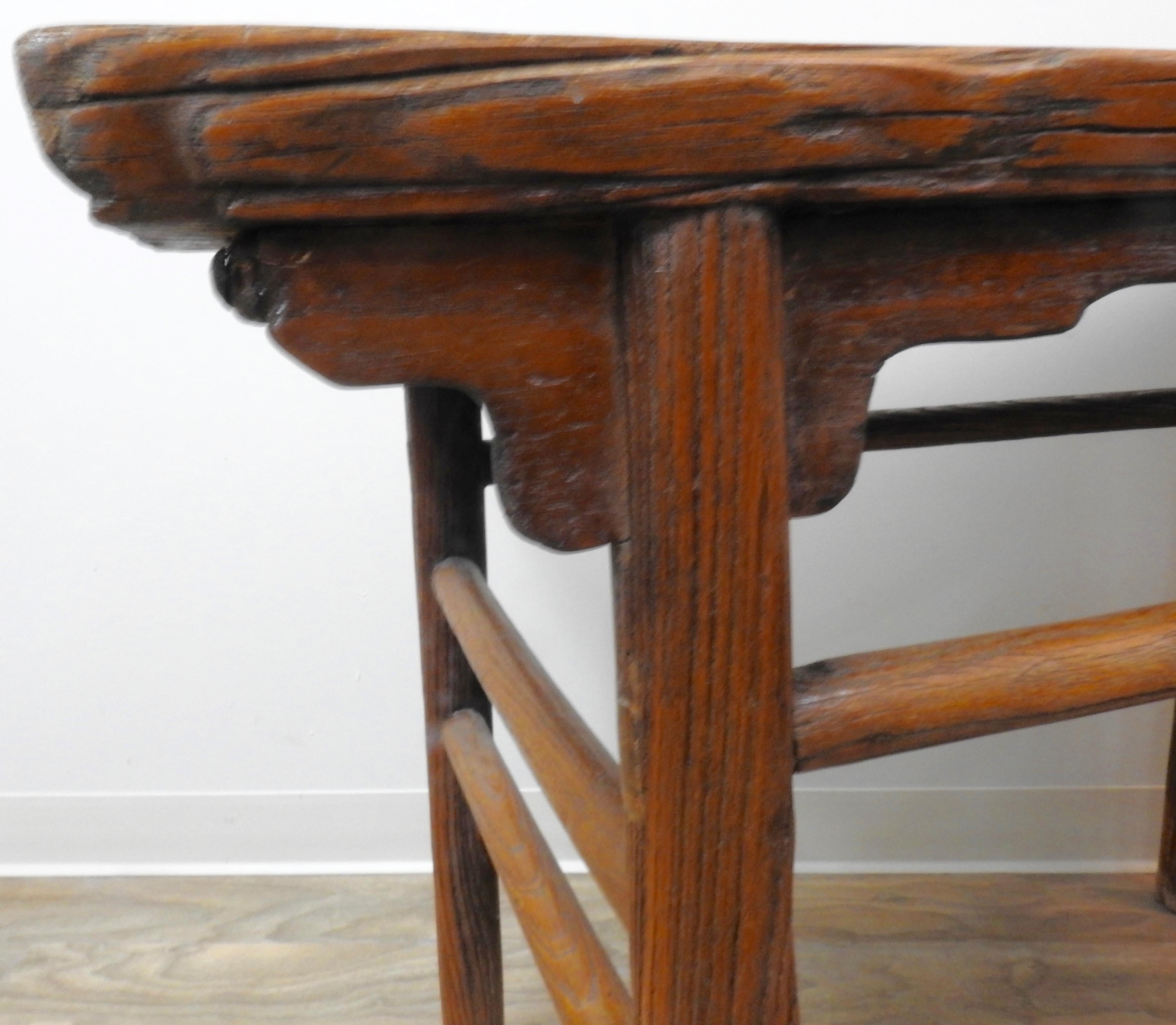 Wood Chinese Elmwood Altar Table, 18th Century For Sale