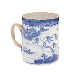 18th Century Chinese Export Blue and White Mug with Handle