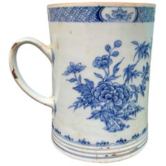 18th Century Chinese Export Blue and White Porcelain Mug