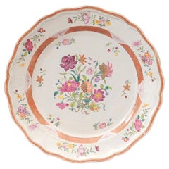 18th Century Chinese Export Famille Rose Charger with Shaped Rim