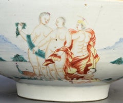 18th Century Chinese Export Famille Rose Porcelain Bowl with European Subject