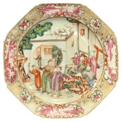 18th Century Chinese Export Famille Verte Octagonal Plate