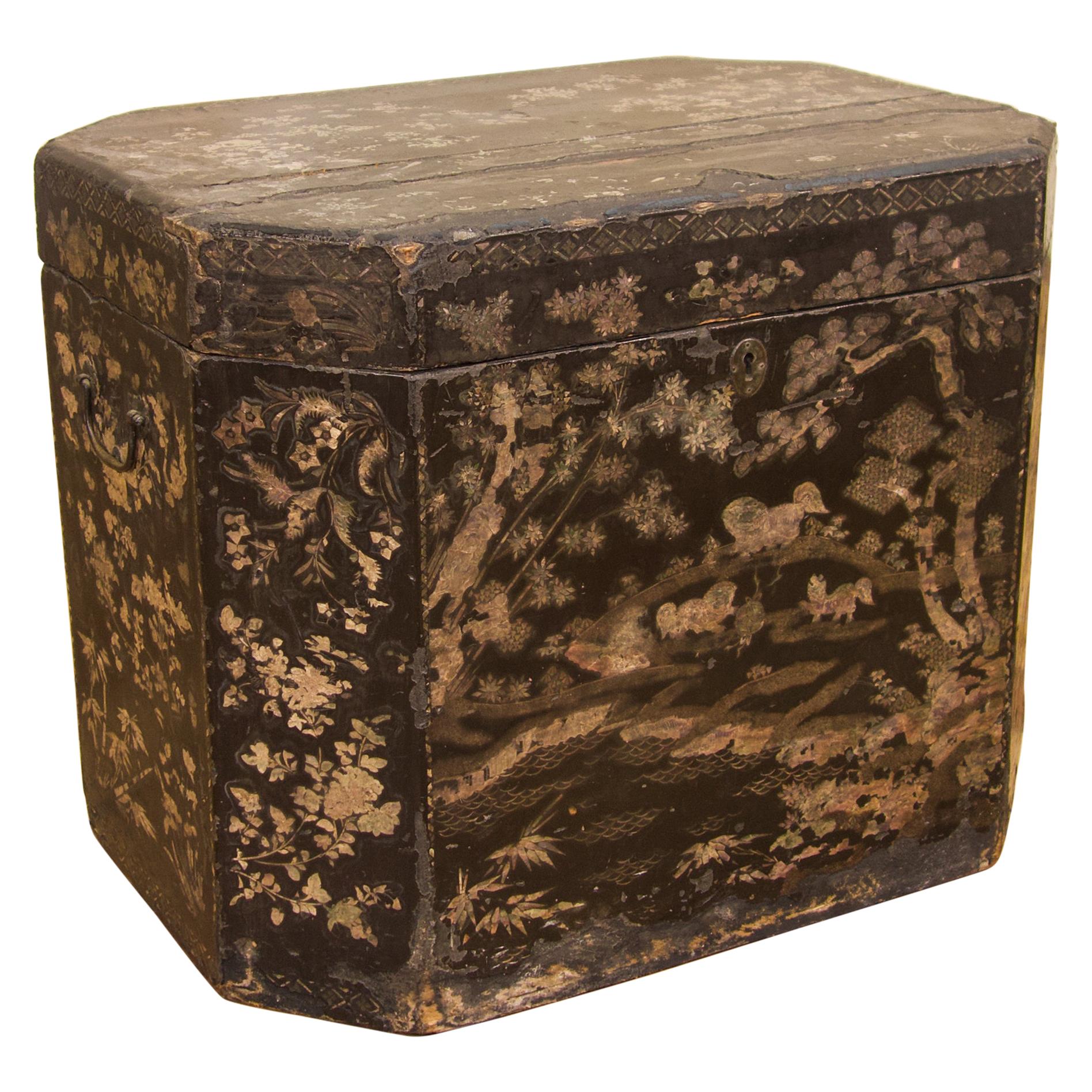 18th Century Chinese Export Mother Of Pearl Tea Chest For Sale