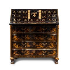 18th Century Chinese Export Lacquer Chinoiserie Bureau Desk for the Dutch Market