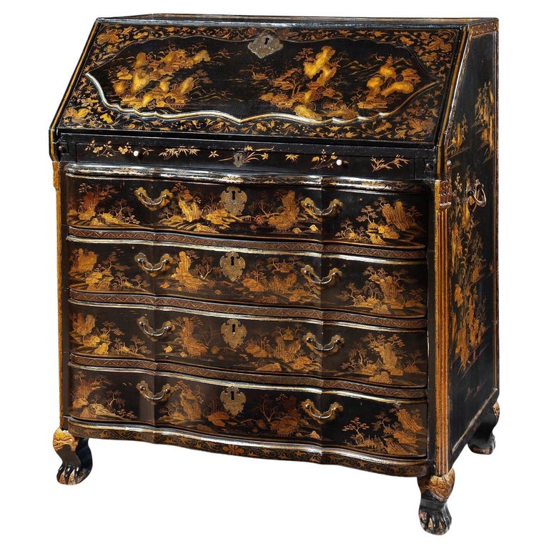 18thcentury Chinese export lacquer Chinoiserie bureau desk for the Dutch market For Sale at 1stDibs