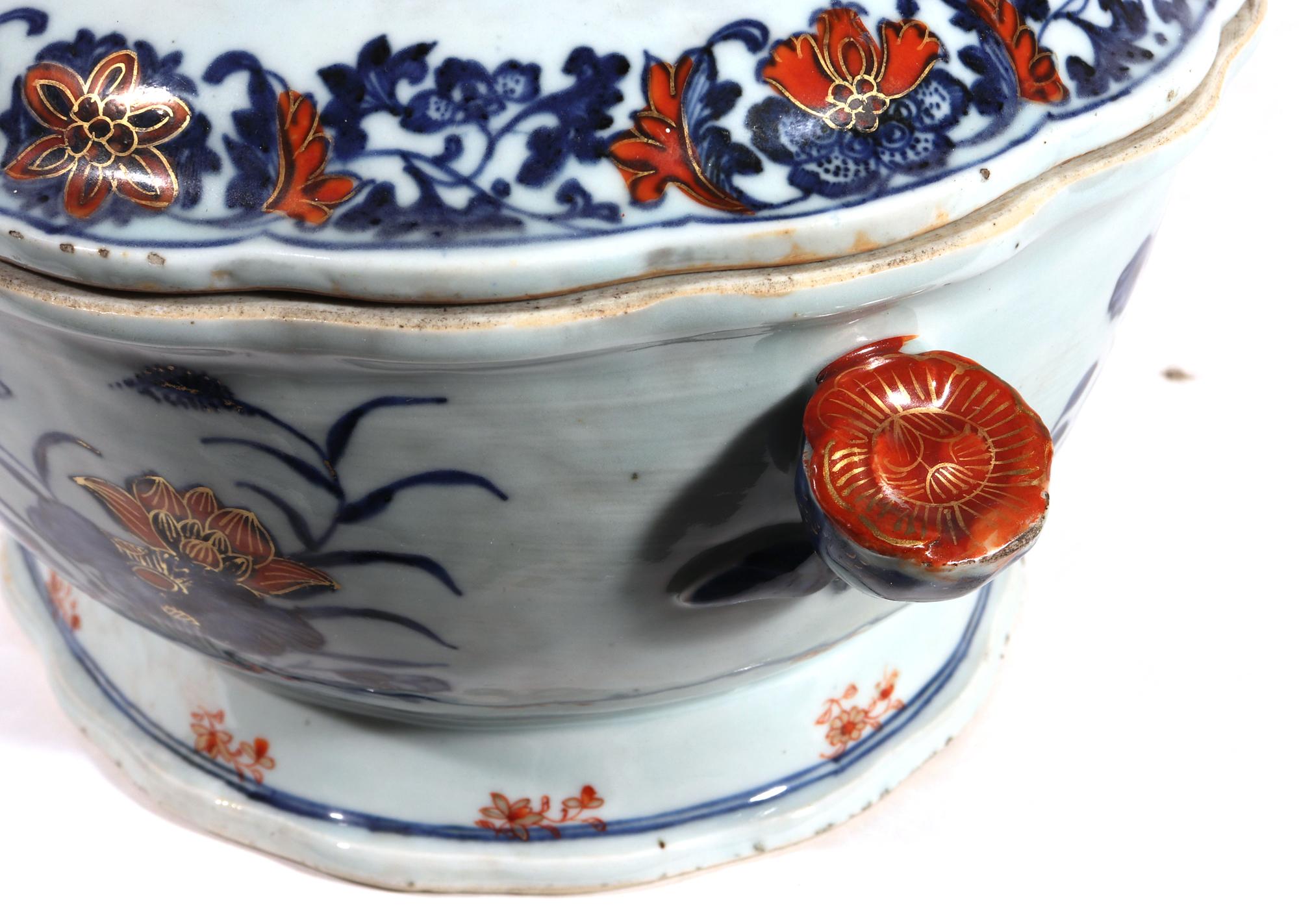 18th Century Chinese Export Porcelain Imari Tureen and Cover-Duck in Pond For Sale 10