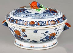 18th Century Chinese Export Porcelain Imari Tureen and Cover-Duck in Pond