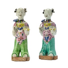 18th-century Chinese Export Porcelain Laughing Boy Figures