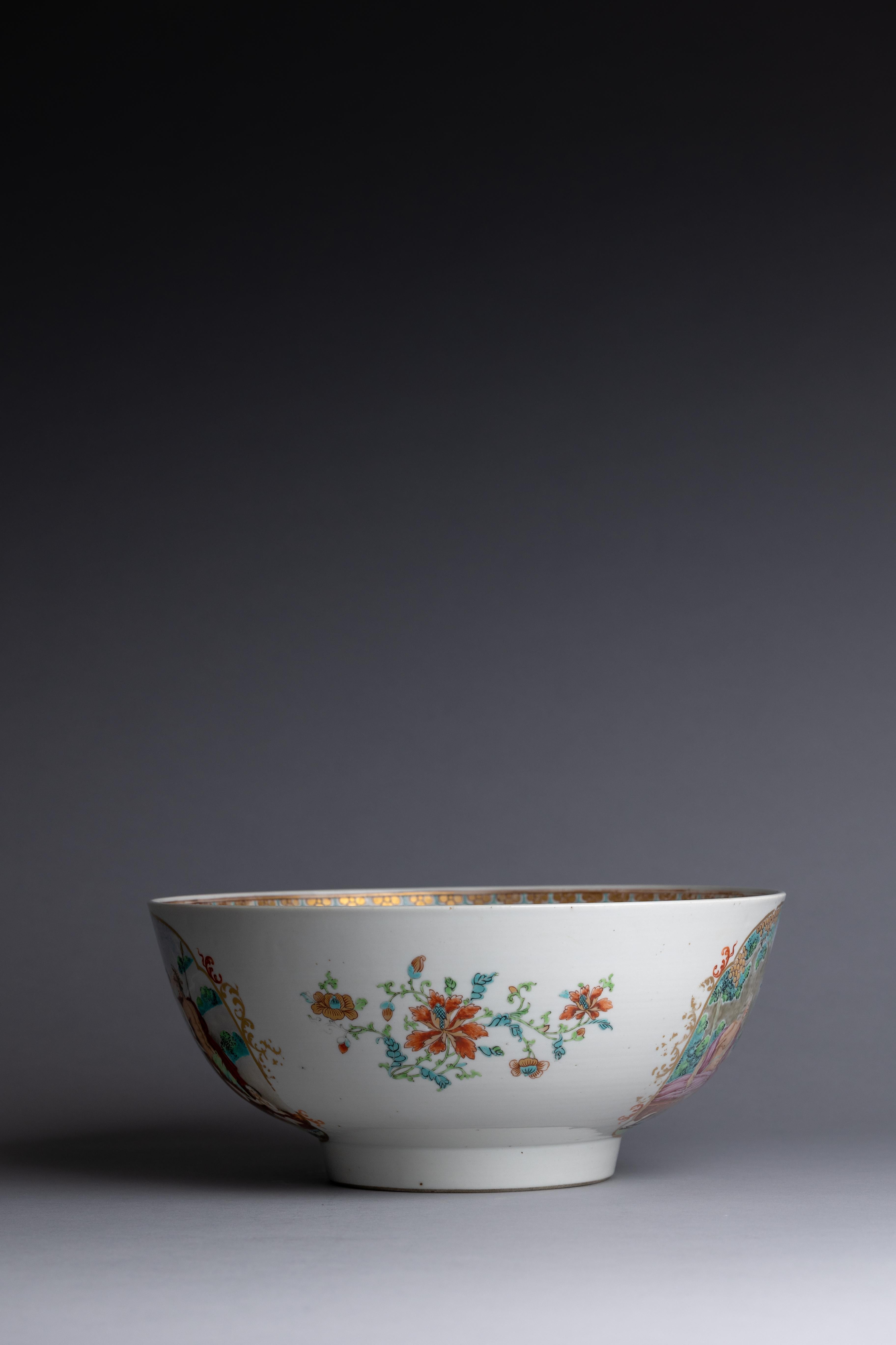 18. Jahrhundert Chinesisch Export Porzellan Punsch Schüssel (Chinesischer Export) im Angebot