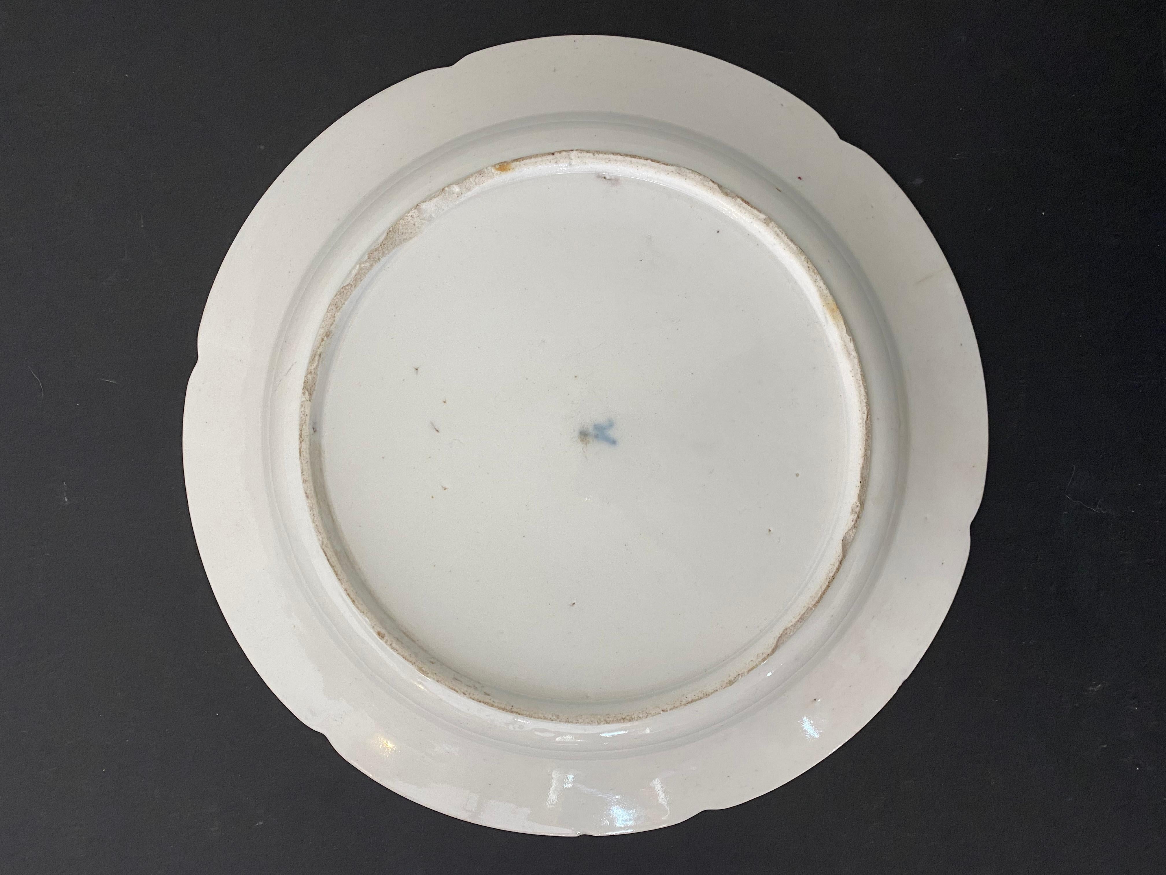 Porcelain 18th Century Chinese Flower Plate from the Compagnie Des Indes For Sale