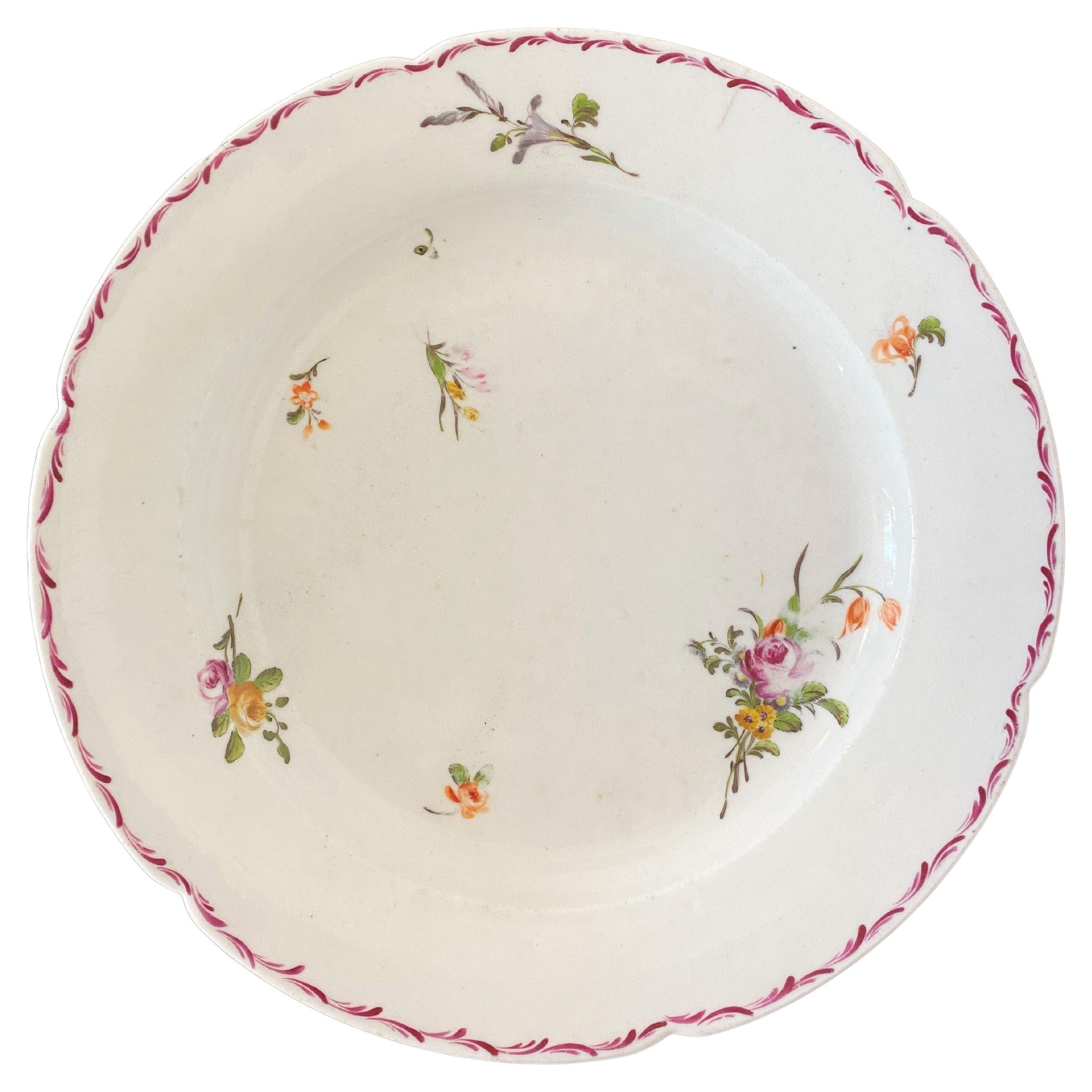 18th Century Chinese Flower Plate from the Compagnie Des Indes For Sale