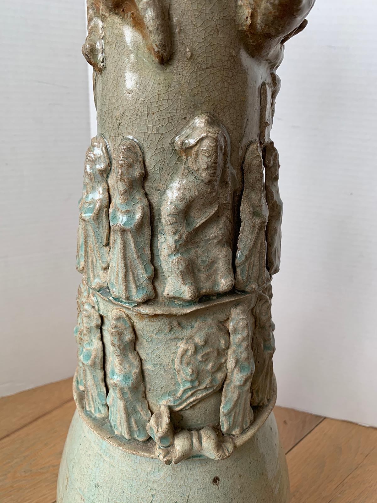 18th Century Chinese Glazed Pottery Hunping or Funerary Urn, Poss. Song Dynasty For Sale 5
