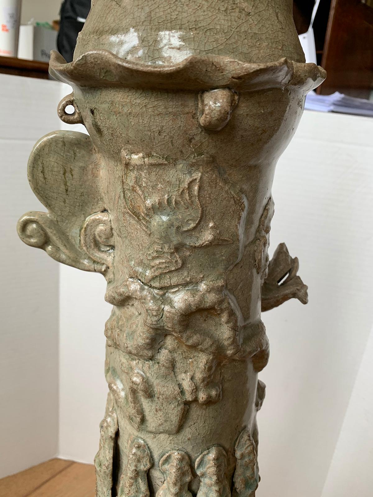 18th Century Chinese Glazed Pottery Hunping or Funerary Urn, Poss. Song Dynasty For Sale 8