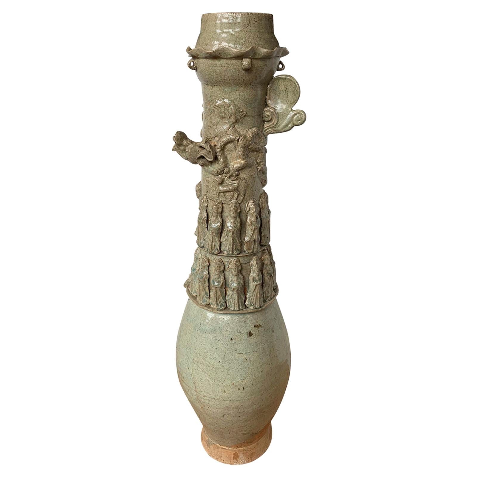 18th Century Chinese Glazed Pottery Hunping or Funerary Urn, Poss. Song Dynasty For Sale
