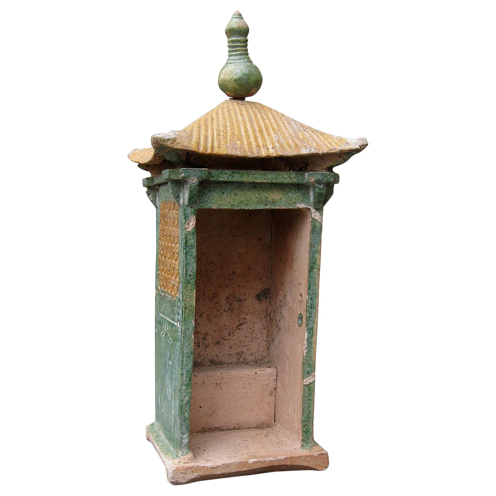 18th Century Chinese Glazed Pottery Temple, Probably Ming For Sale