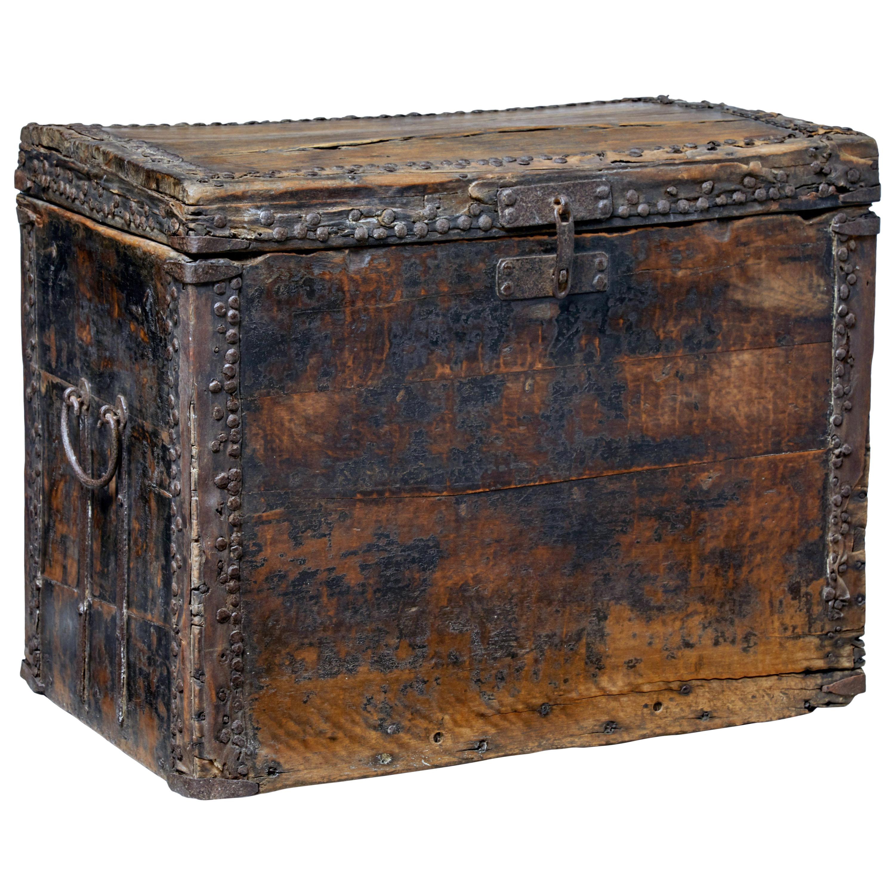 18th Century Chinese Hard Wood Coffer Chest