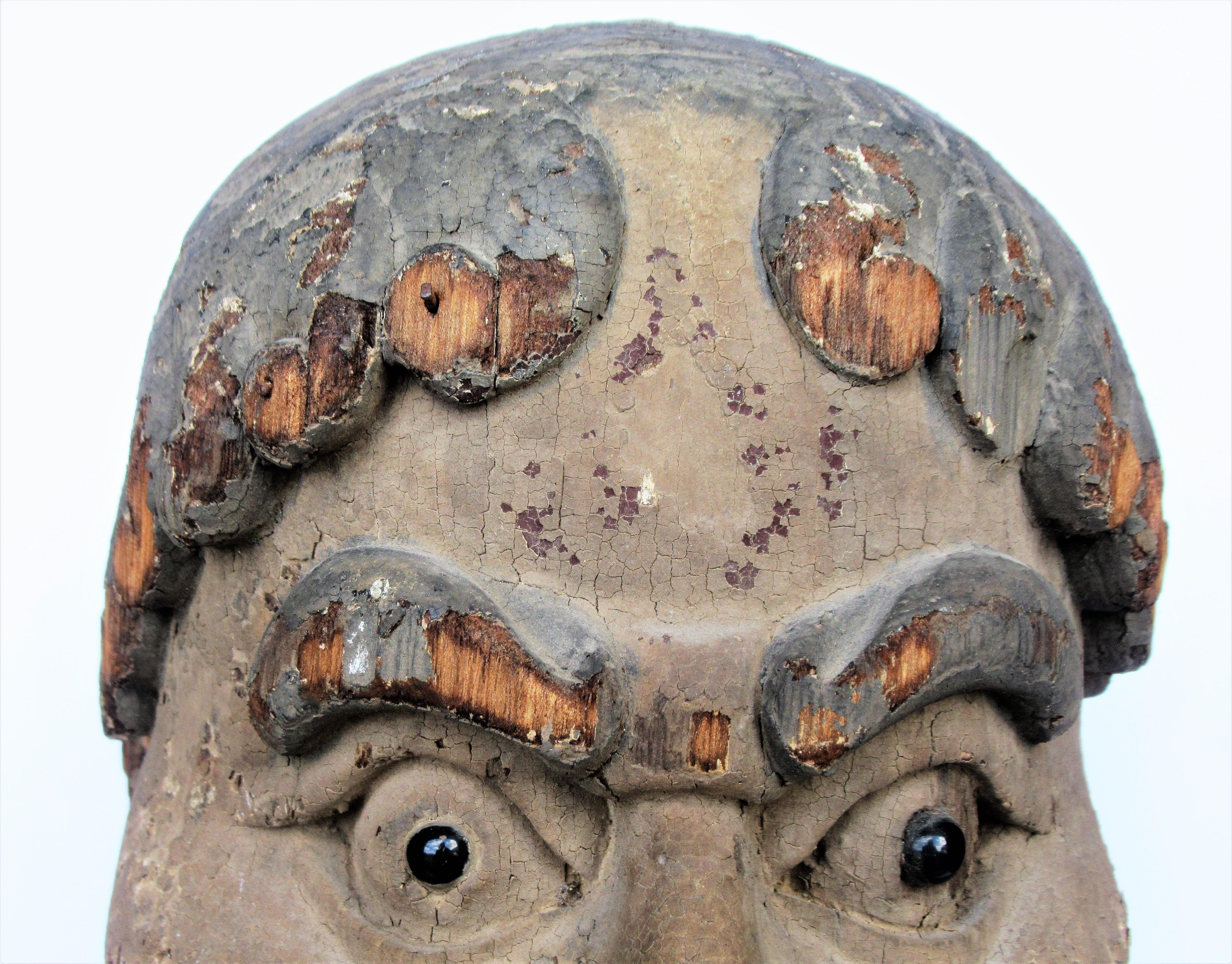 Qing  Antique Chinese Head of a Luohan