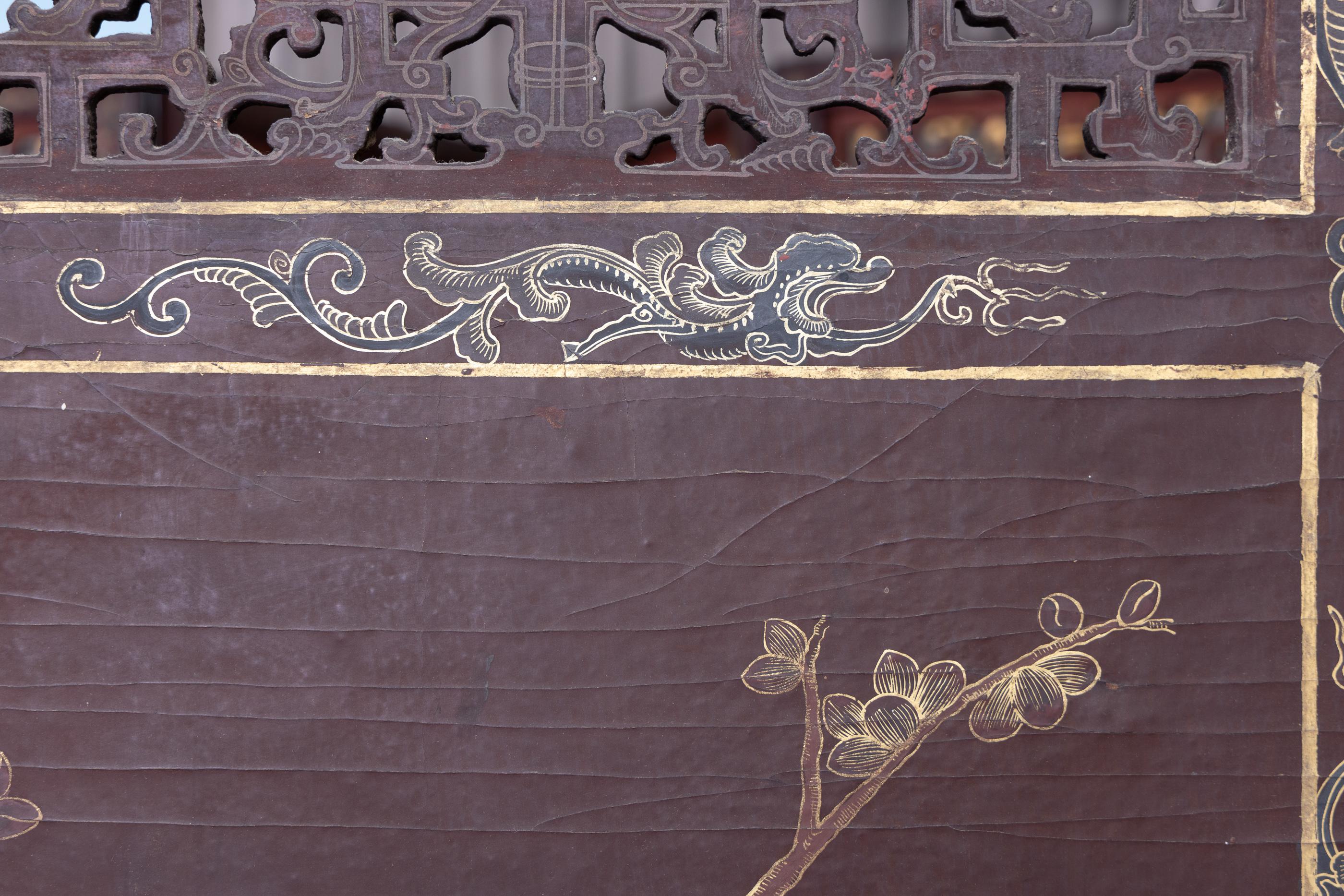 18. Jahrhundert Chinesisch Stark detaillierte 8-Panel Coromandel Bildschirm im Angebot 4