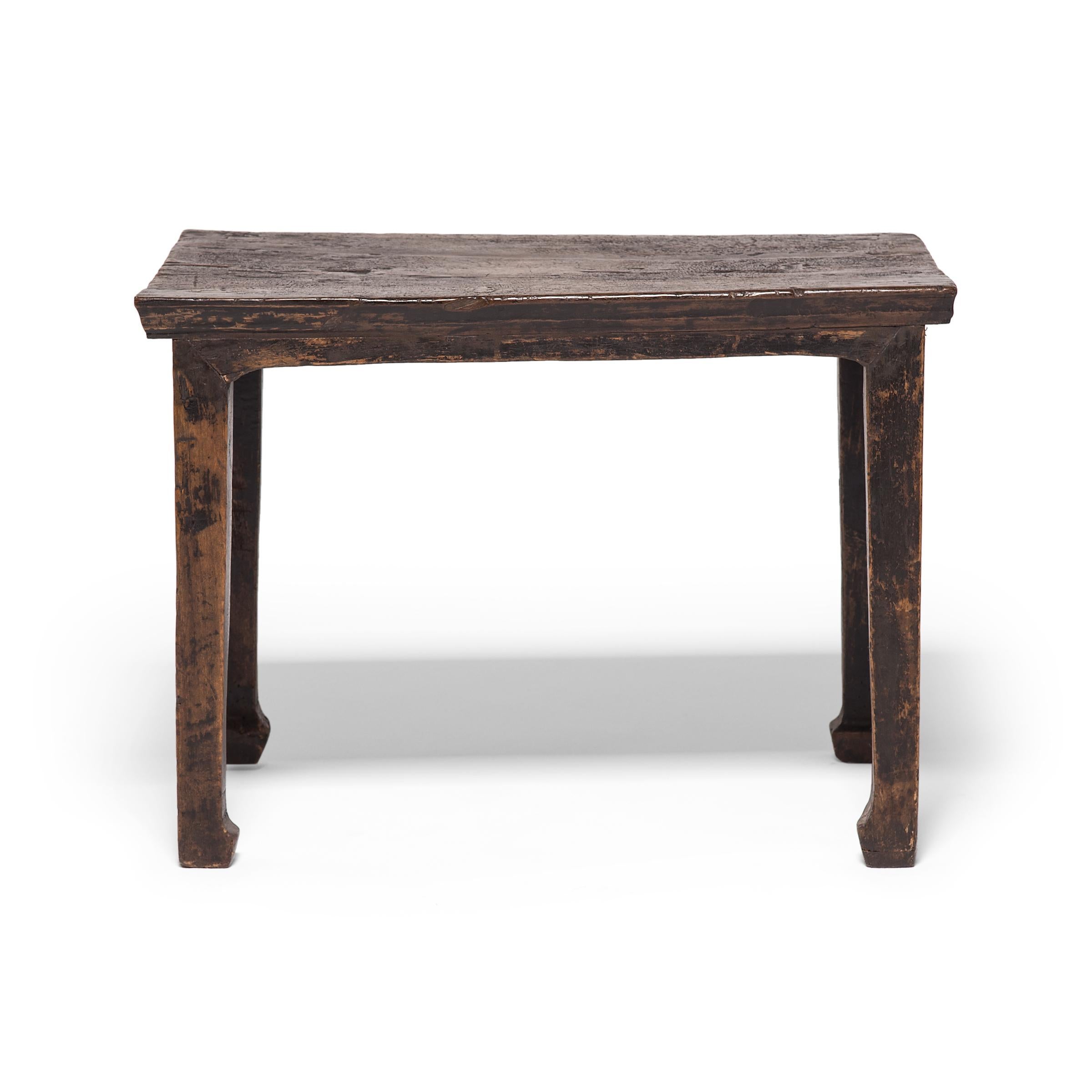 Qing Chinese Hoofed Foot Side Table, c. 1700 For Sale
