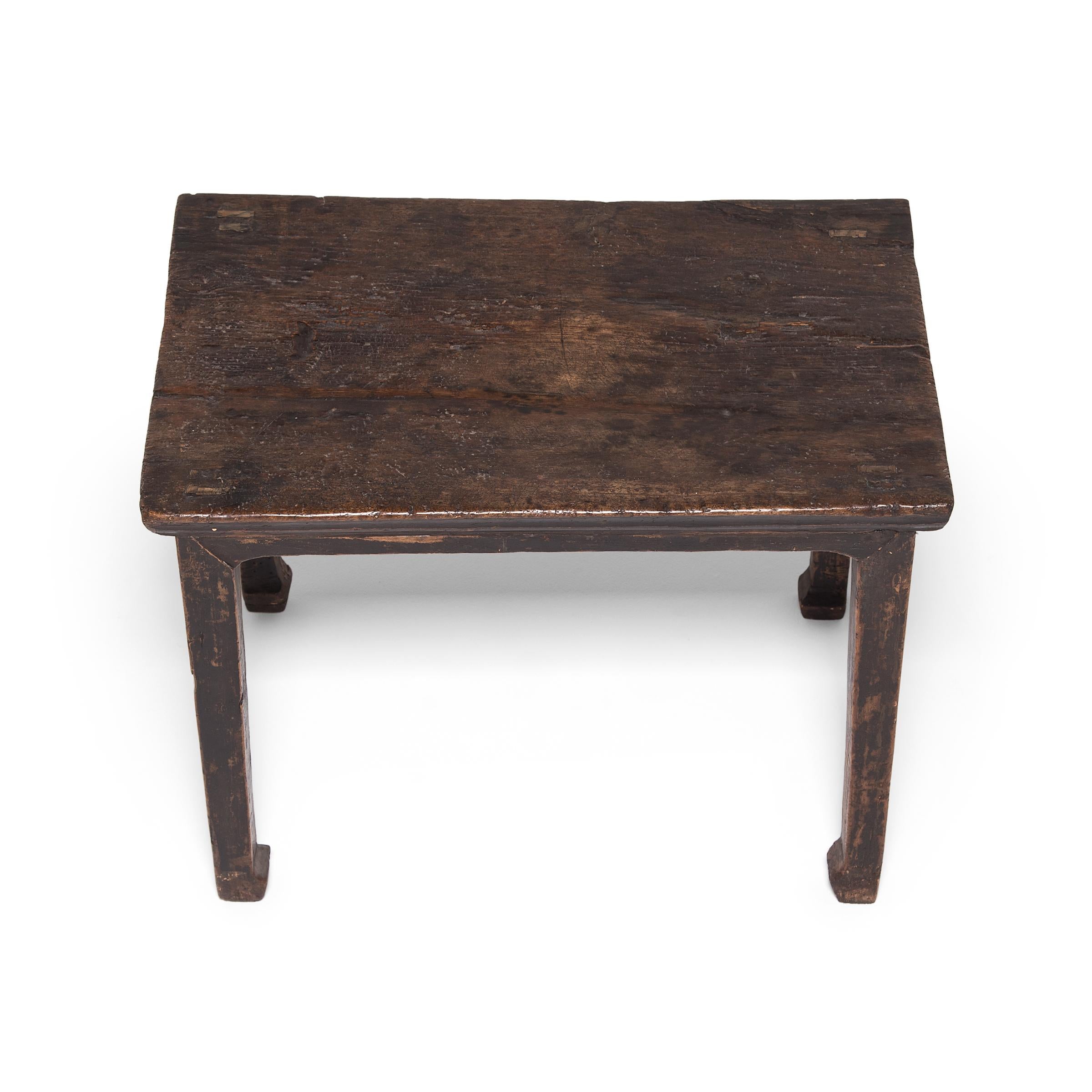 Chinese Hoofed Foot Side Table, c. 1700 In Good Condition For Sale In Chicago, IL