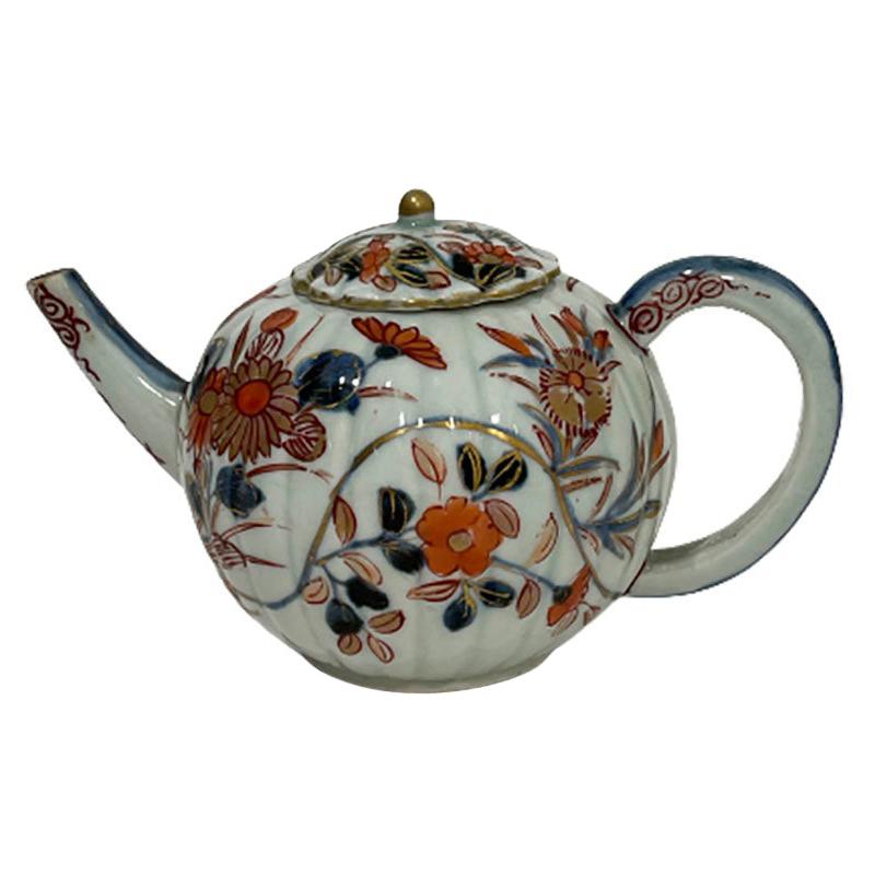 18th Century Chinese Imari Pumpkin Shaped Small Teapot